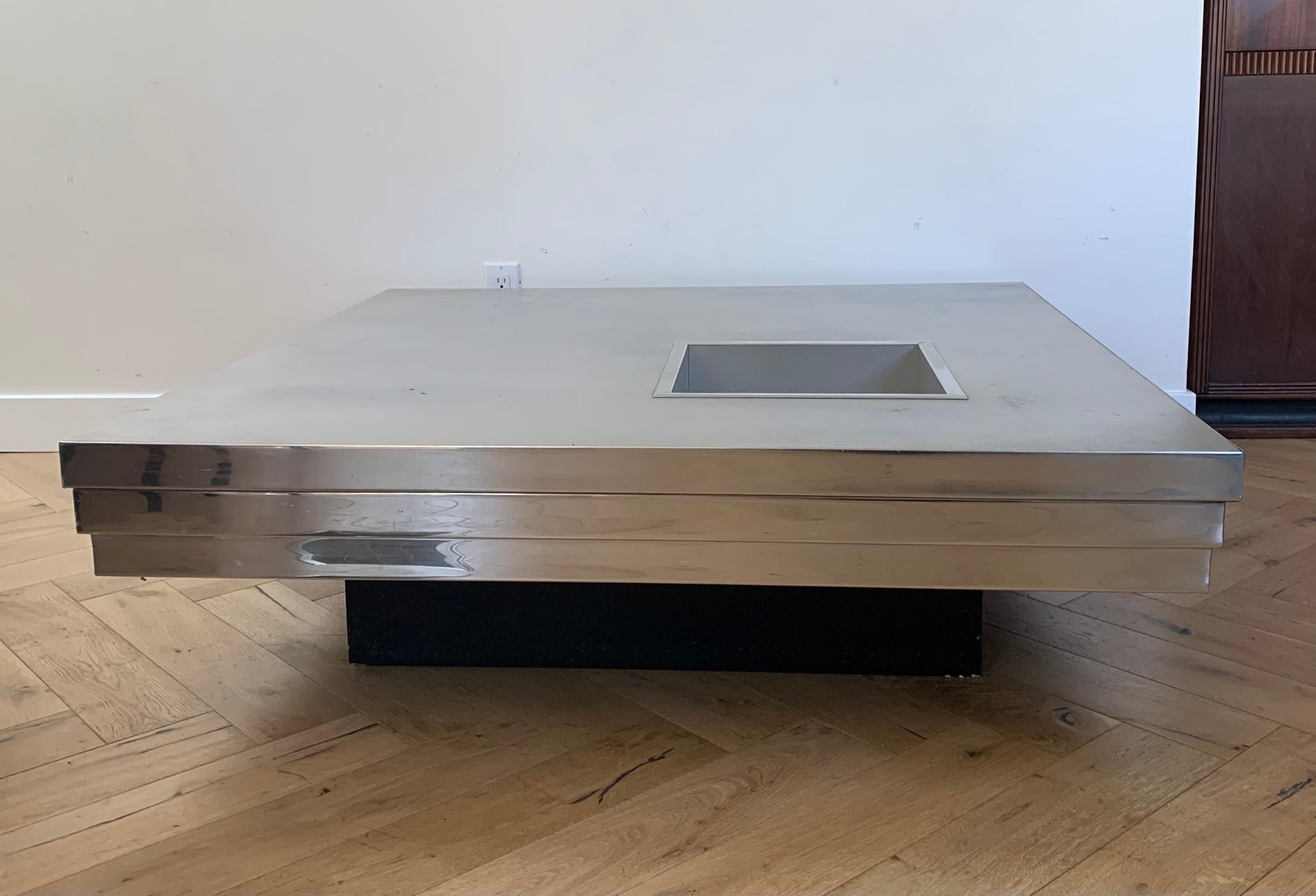Pierre Cardin Metal and Wood Graduated Coffee Table, 1970s 7