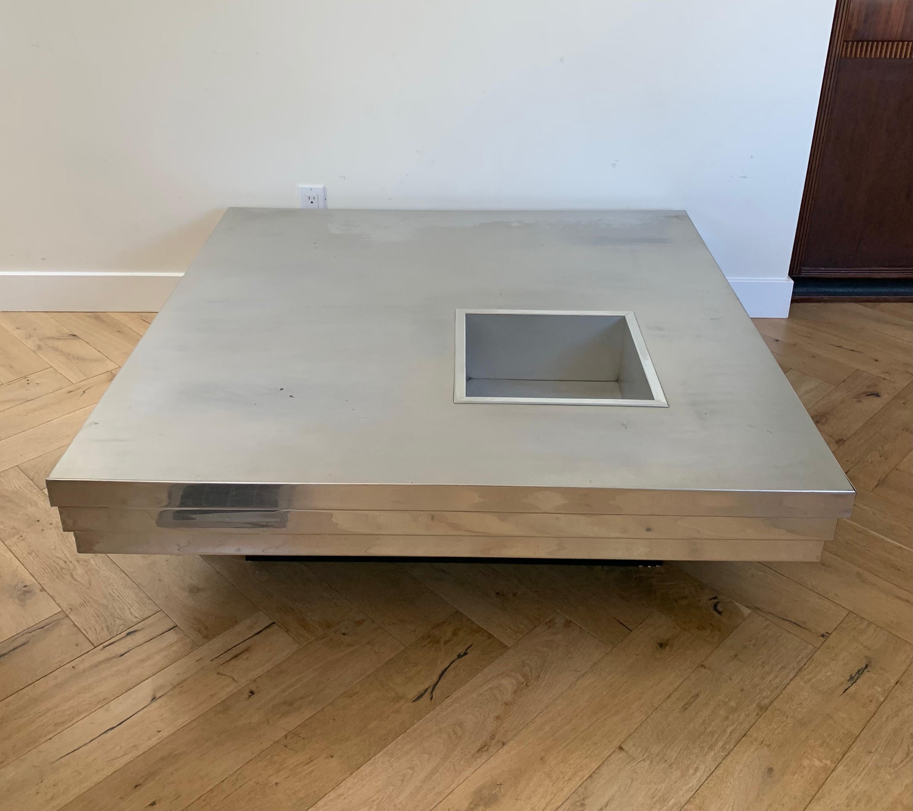 Pierre Cardin Metal and Wood Graduated Coffee Table, 1970s 8