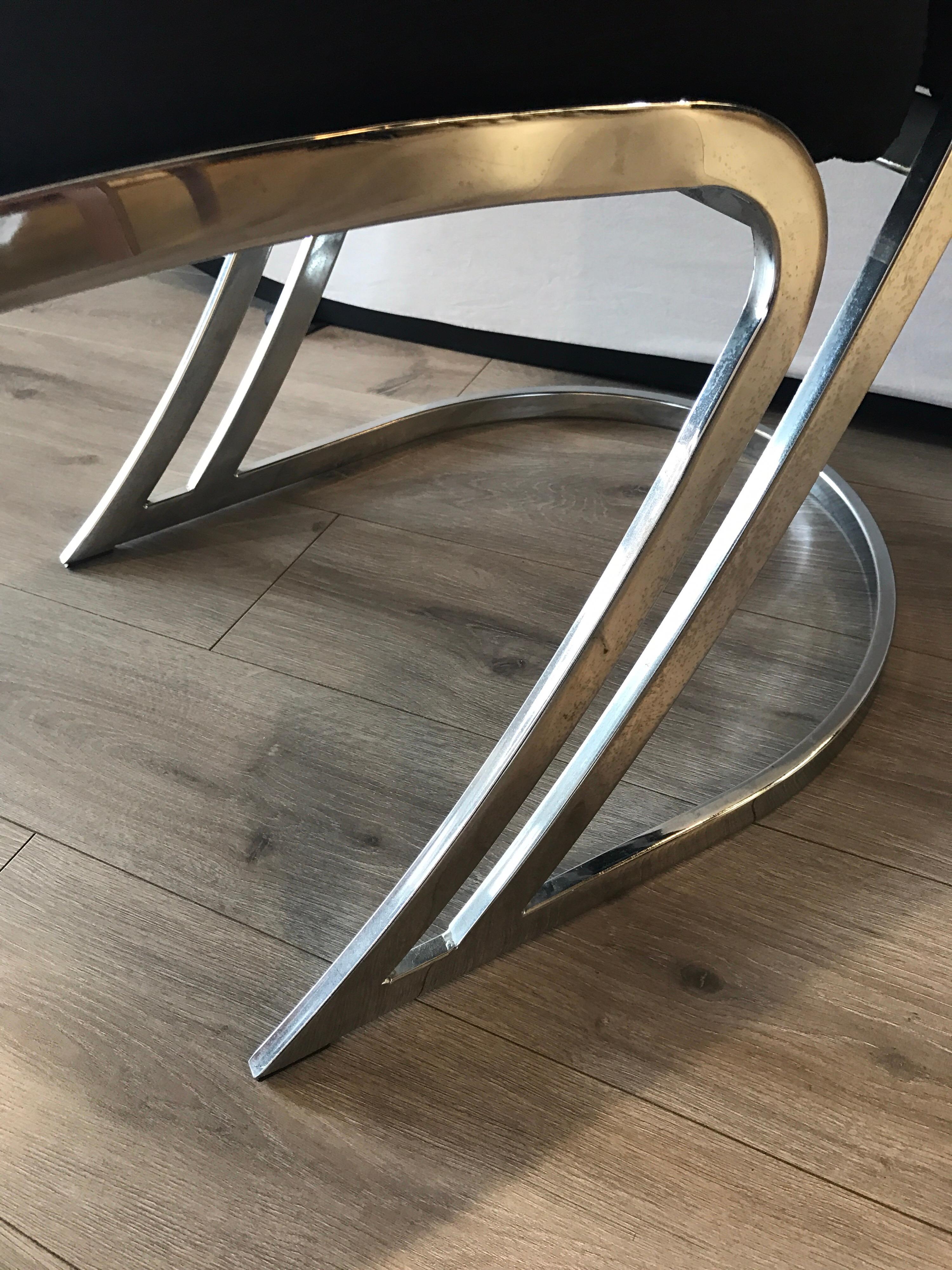 American Pierre Cardin Mid-Century Modern Chrome Z Chairs Set of Four