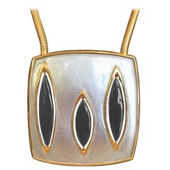 Pierre Cardin Moderne Gold- und Emaille-Halskette aus der Mitte des Jahrhunderts