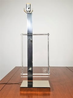 PIERRE CARDIN Signed Lucite Table Lamp Mid Century Modern
