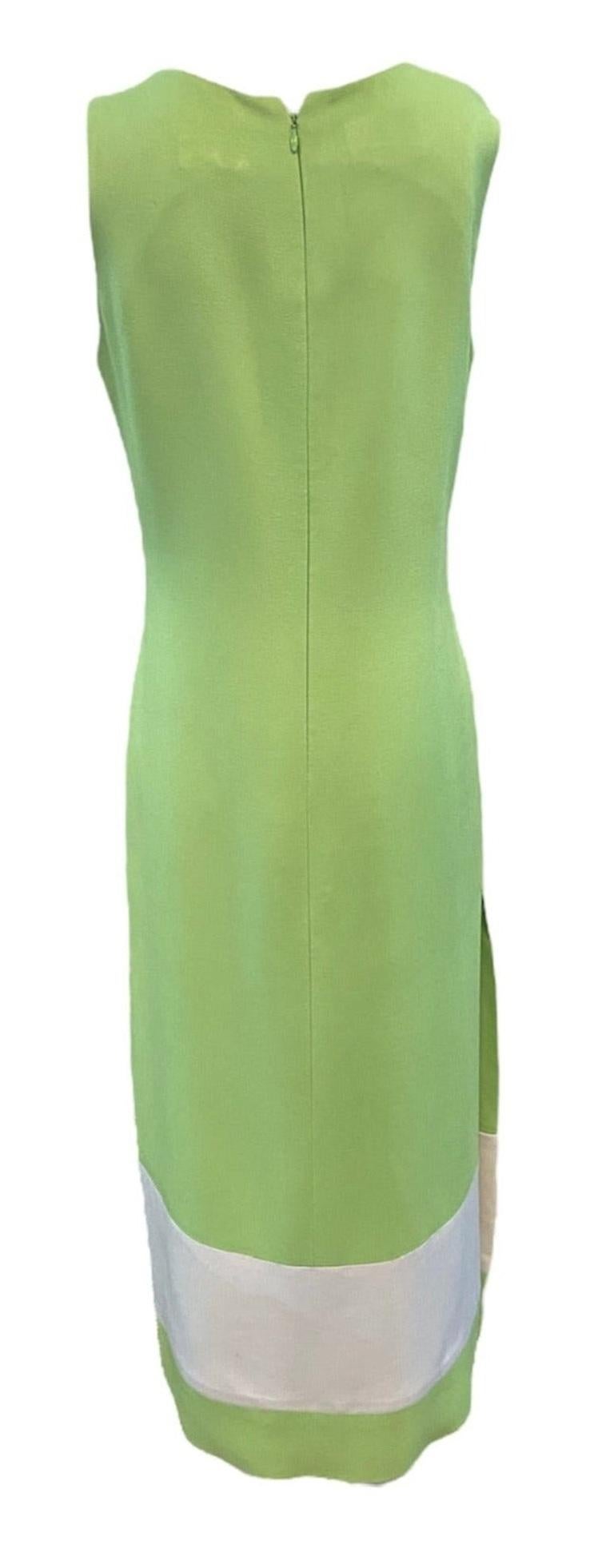 Green Pierre Cardin Mod Pastel Color Block Op Art Maxi, 1960s For Sale