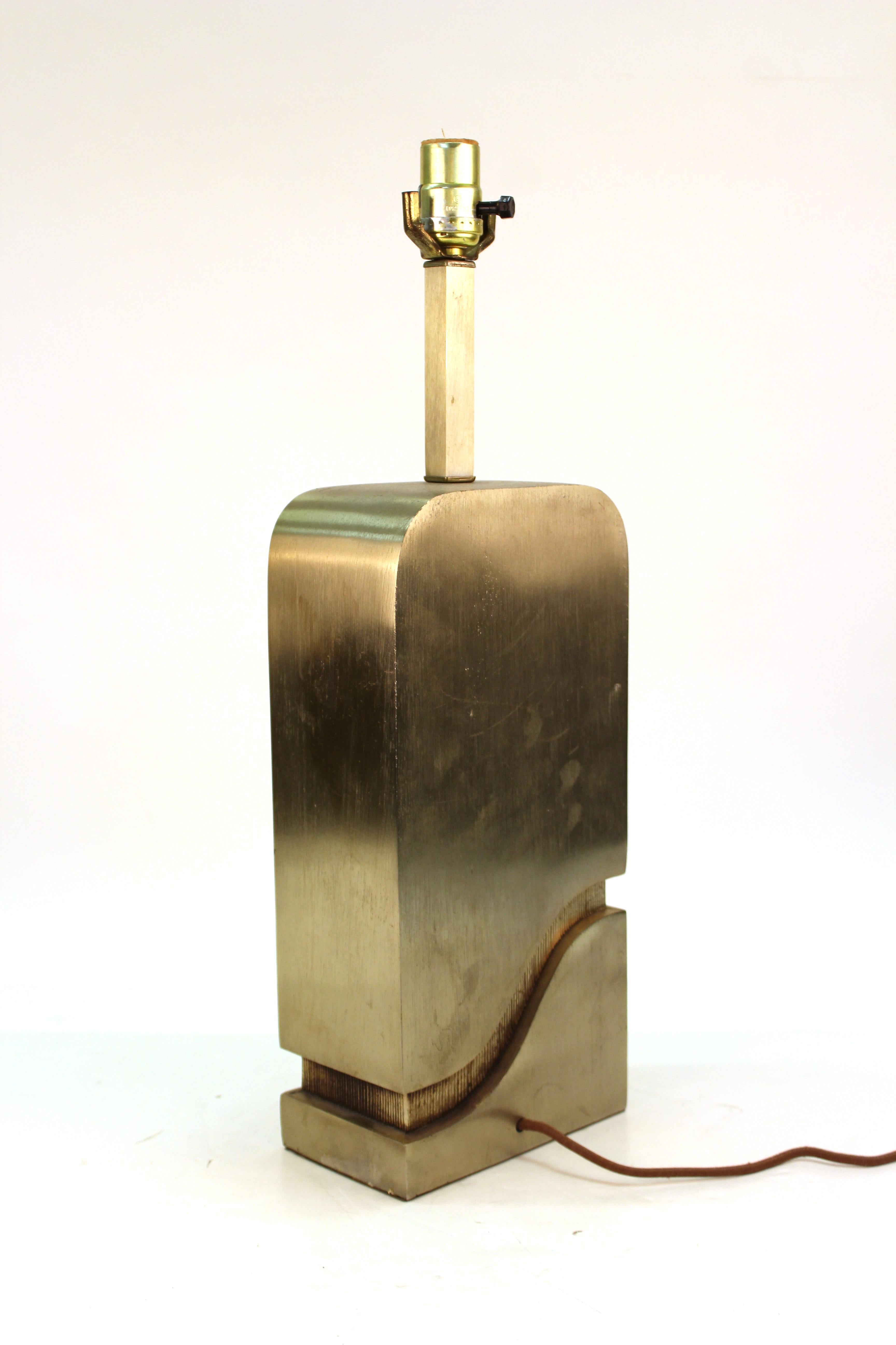 Pierre Cardin Modern Metal table Lamp In Good Condition For Sale In New York, NY