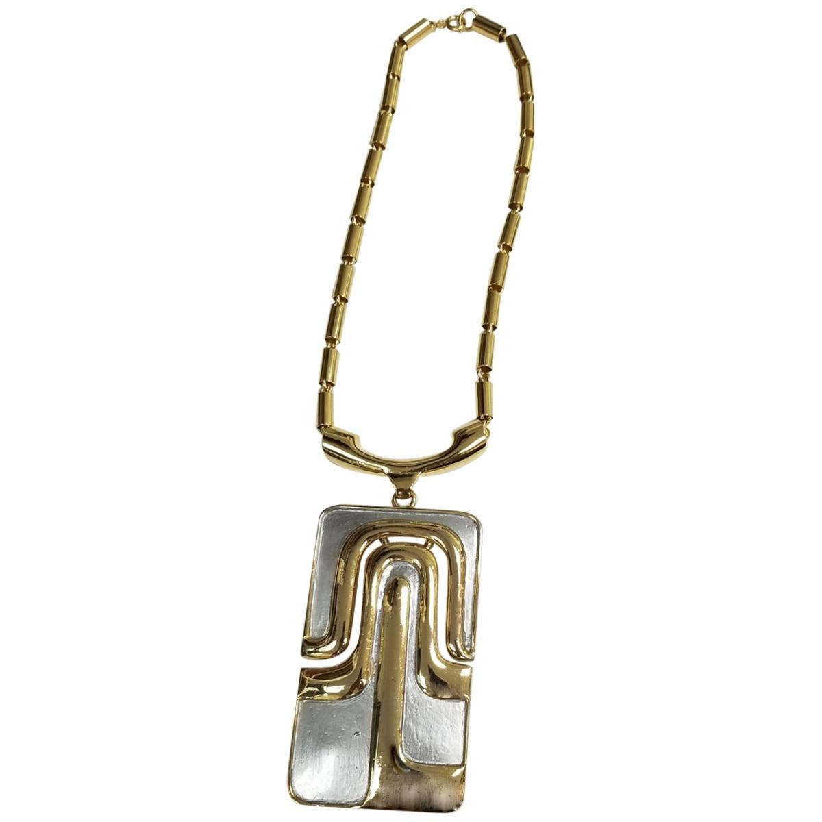 Pierre Cardin Modernist Large Pendant Necklace, 1960s