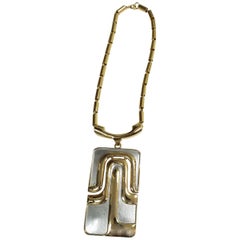Pierre Cardin Modernist Large Pendant Necklace, 1960s