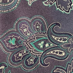 Cravate en soie PIERRE CARDIN Marine Turquoise Paisley