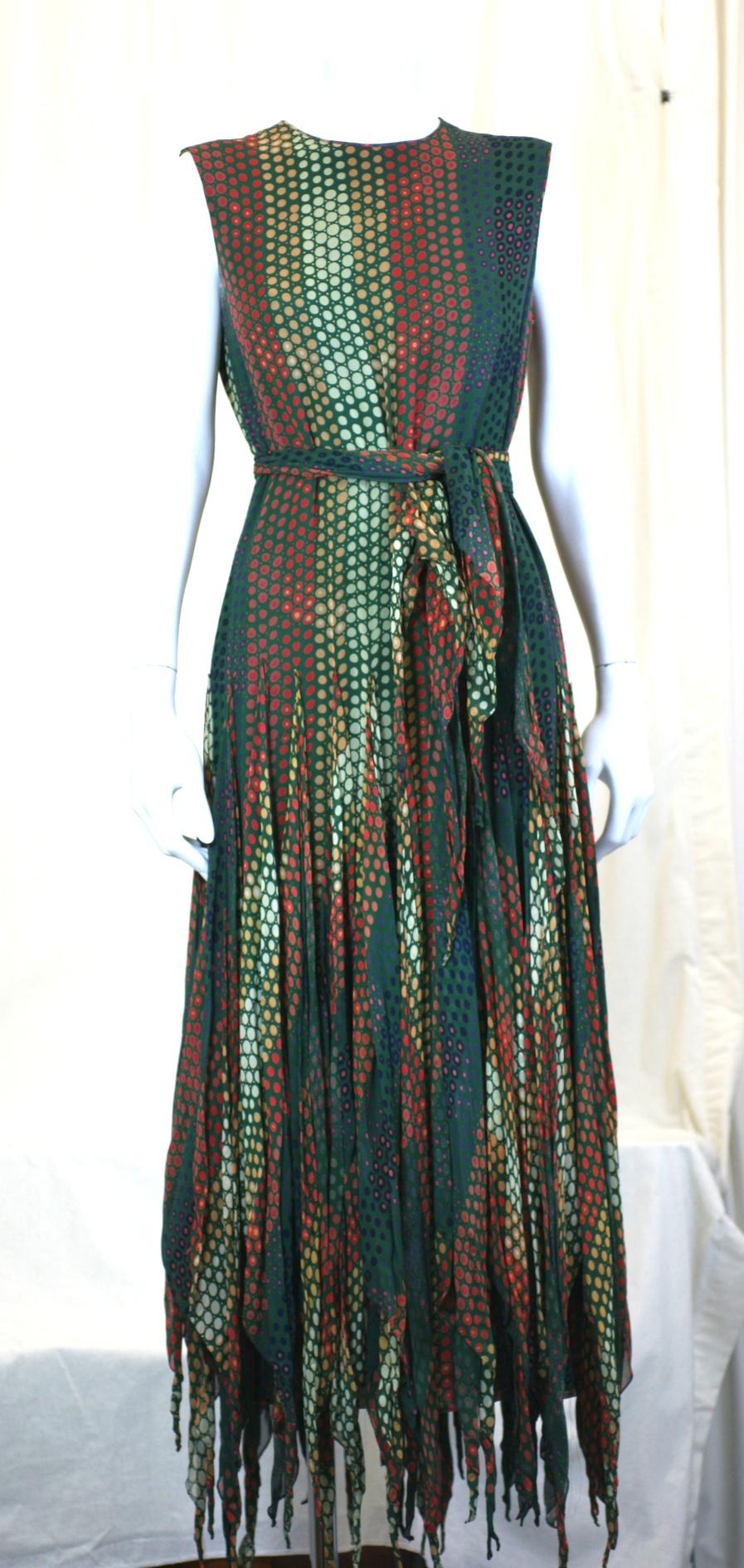 Pierre Cardin Op Art Scarf Hem Dress For Sale 2