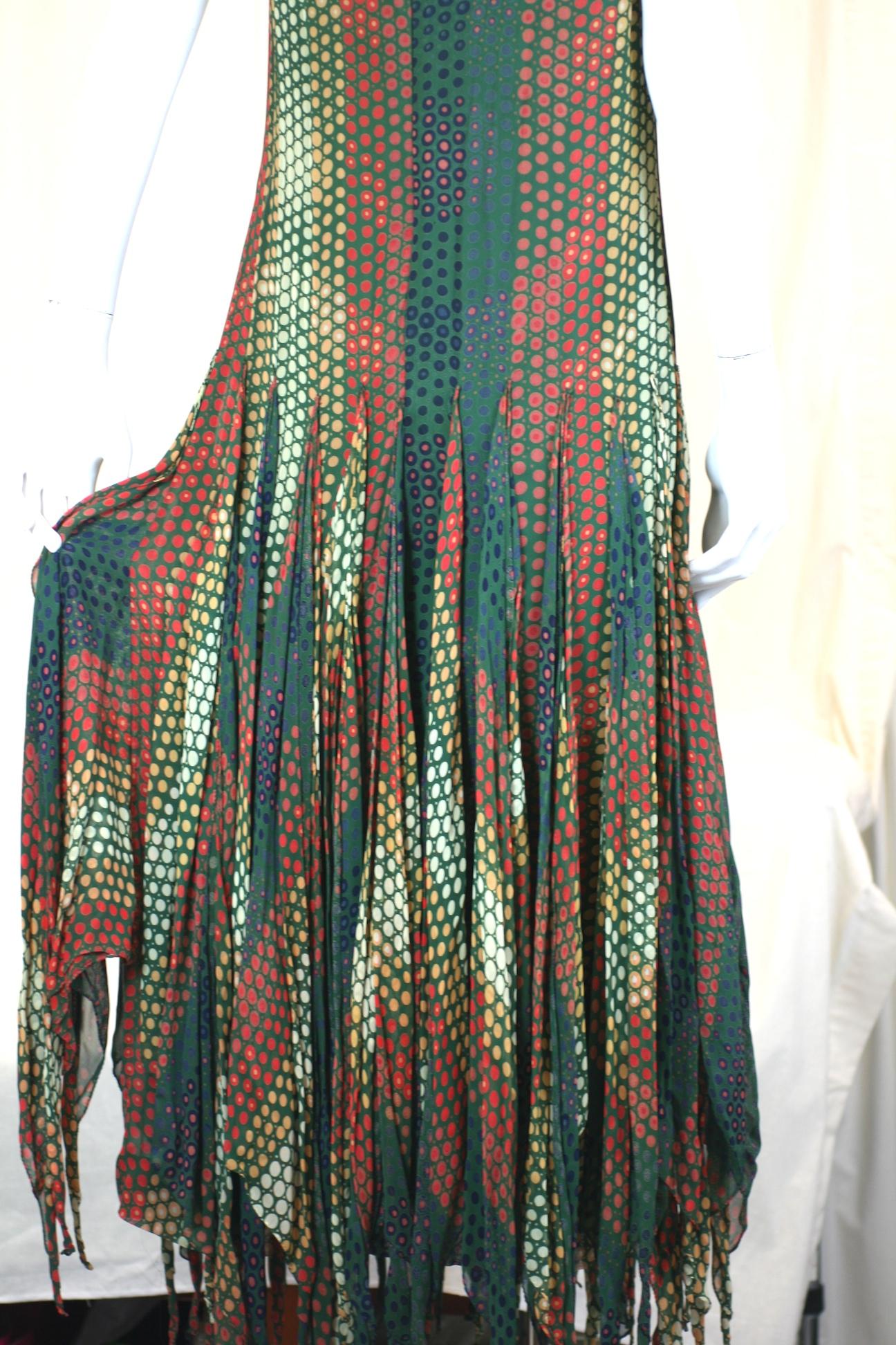 Pierre Cardin Op Art Scarf Hem Dress In Good Condition For Sale In New York, NY