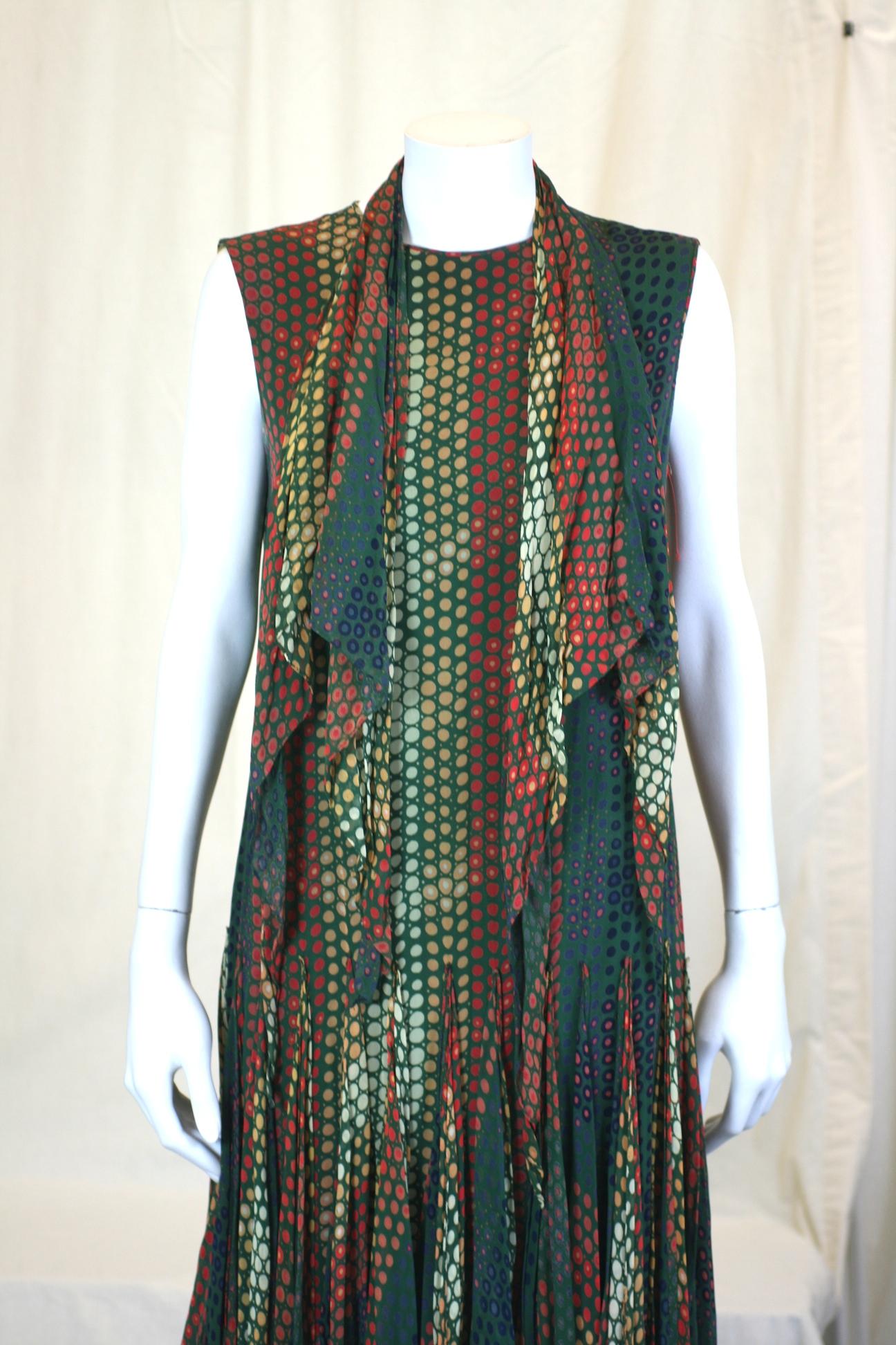 Pierre Cardin Op Art Kleid mit Schalsaum im Angebot 3
