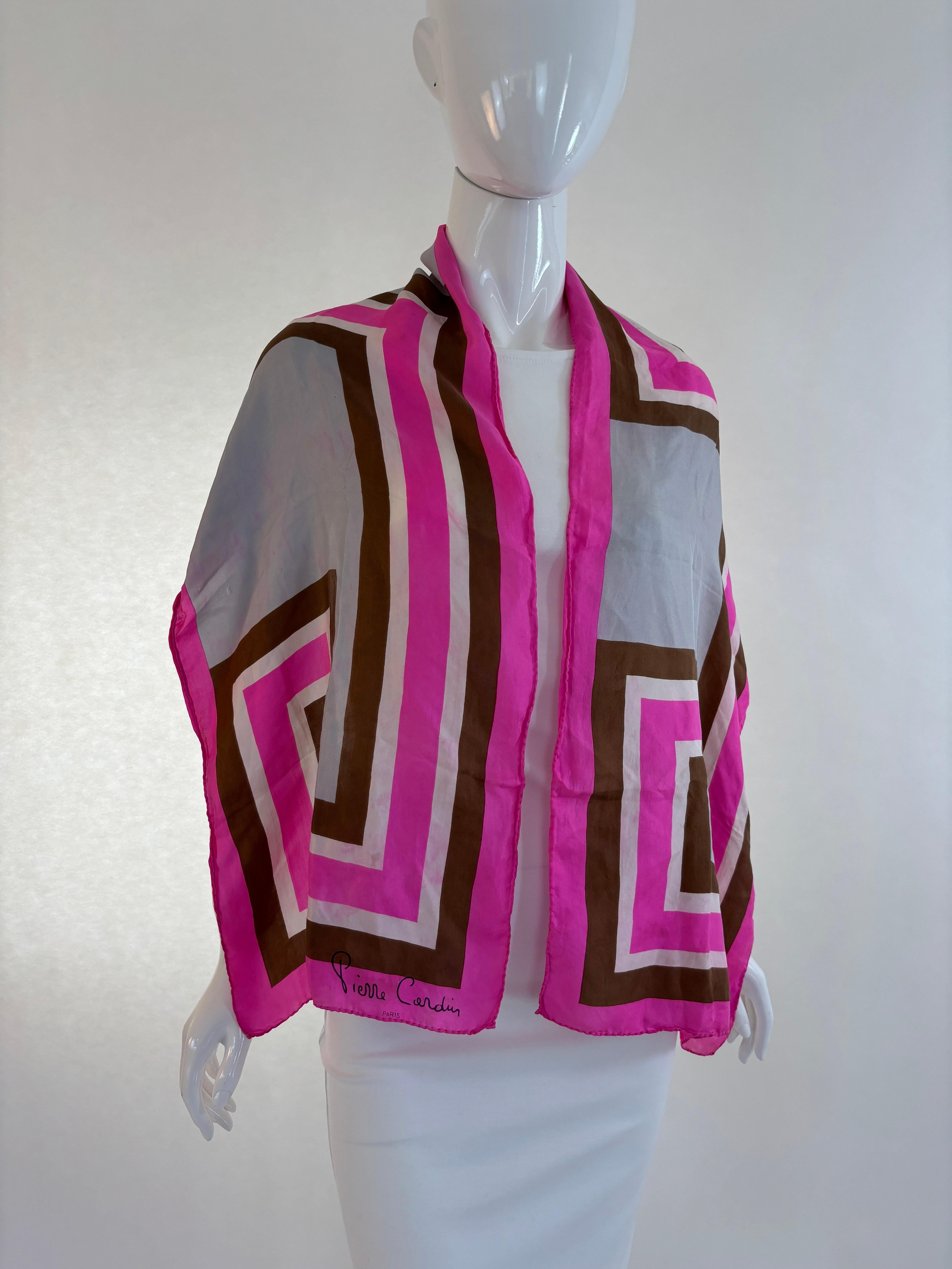 Pierre Cardin Paris Schal mit buntem abstraktem Druck 1