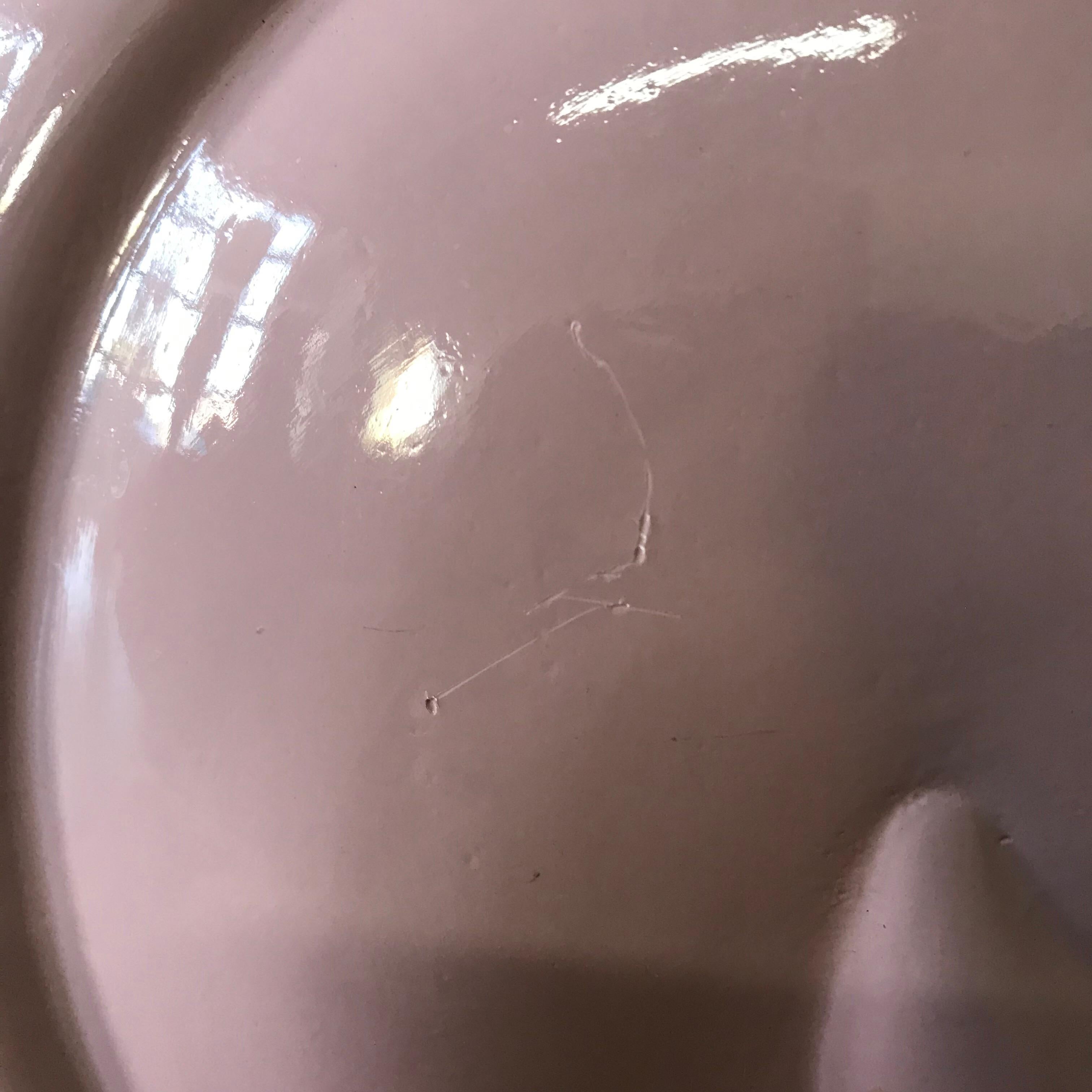 20th Century Pierre Cardin Pink Porcelain Ceramic Table Lamp For Sale