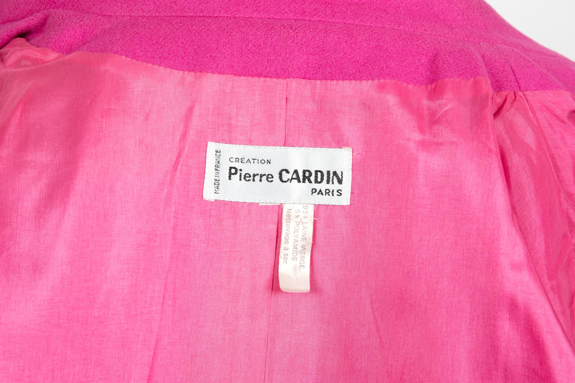 Pierre Cardin Pink Wool Coat 1980s 1