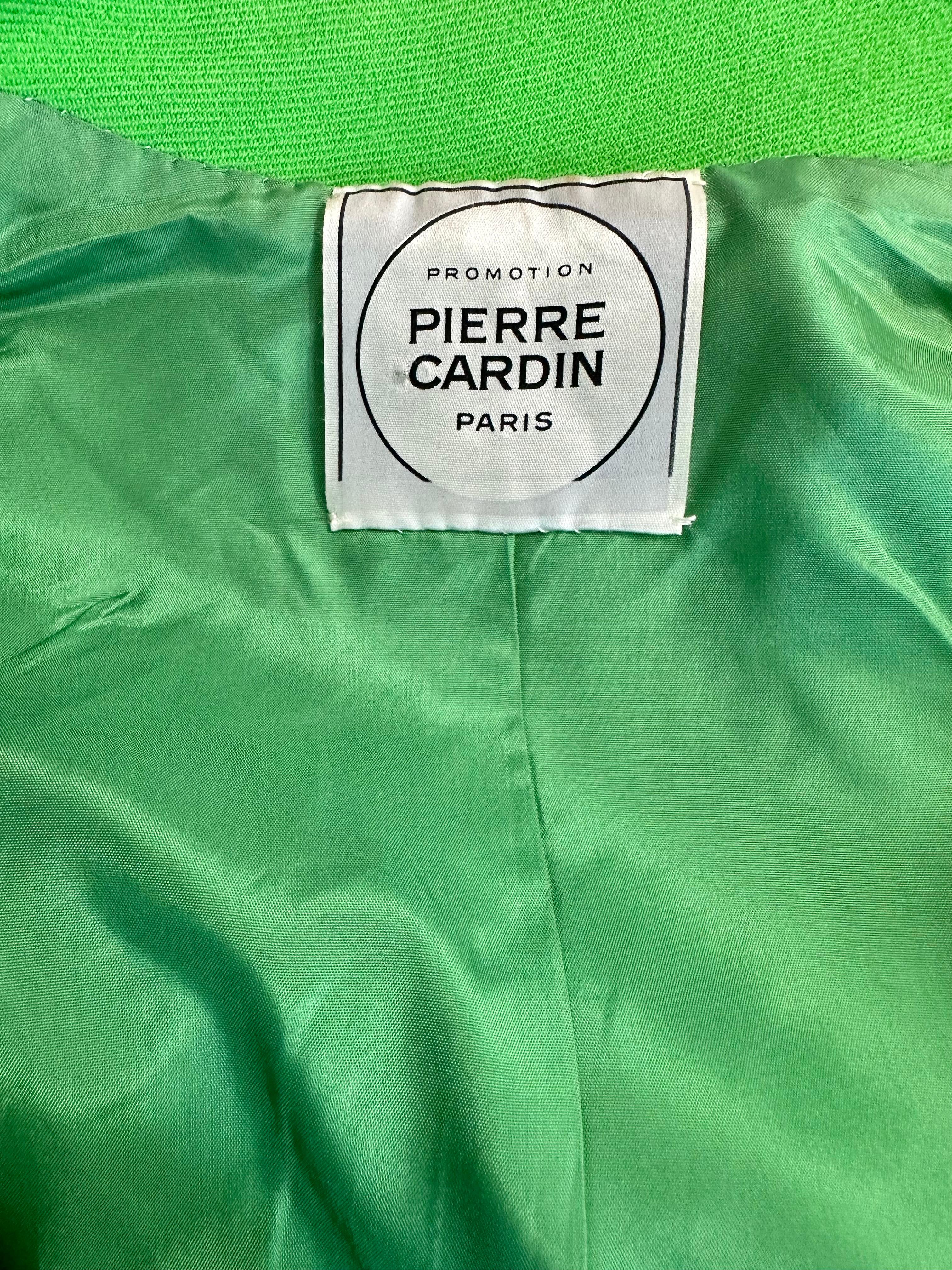 Pierre Cardin Promotion 1970s green wool jacket For Sale 7
