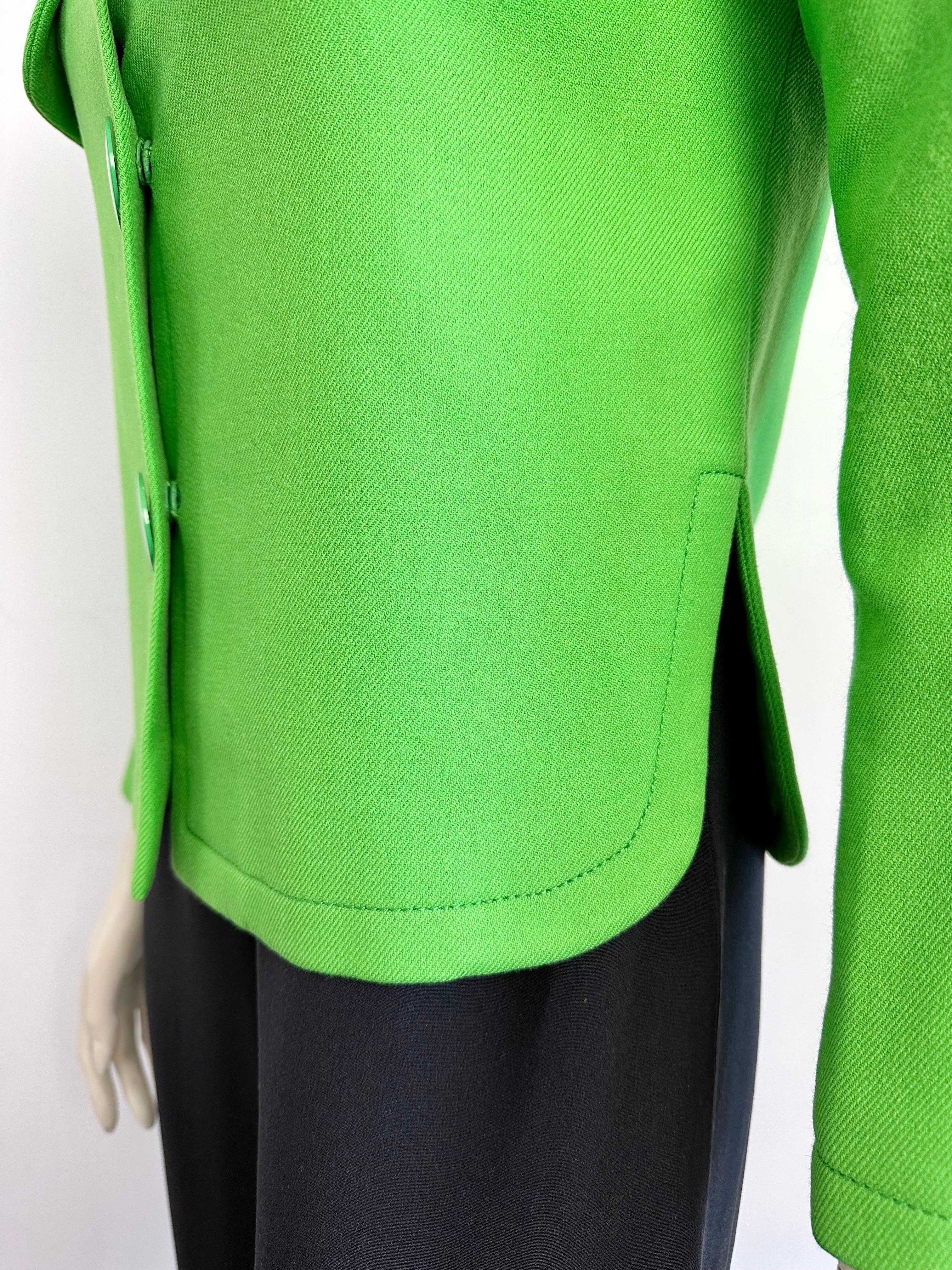 Pierre Cardin Promotion 1970s green wool jacket For Sale 4
