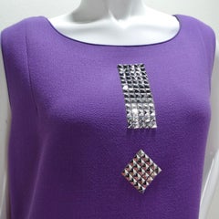 Pierre Cardin Purple Studded Dress