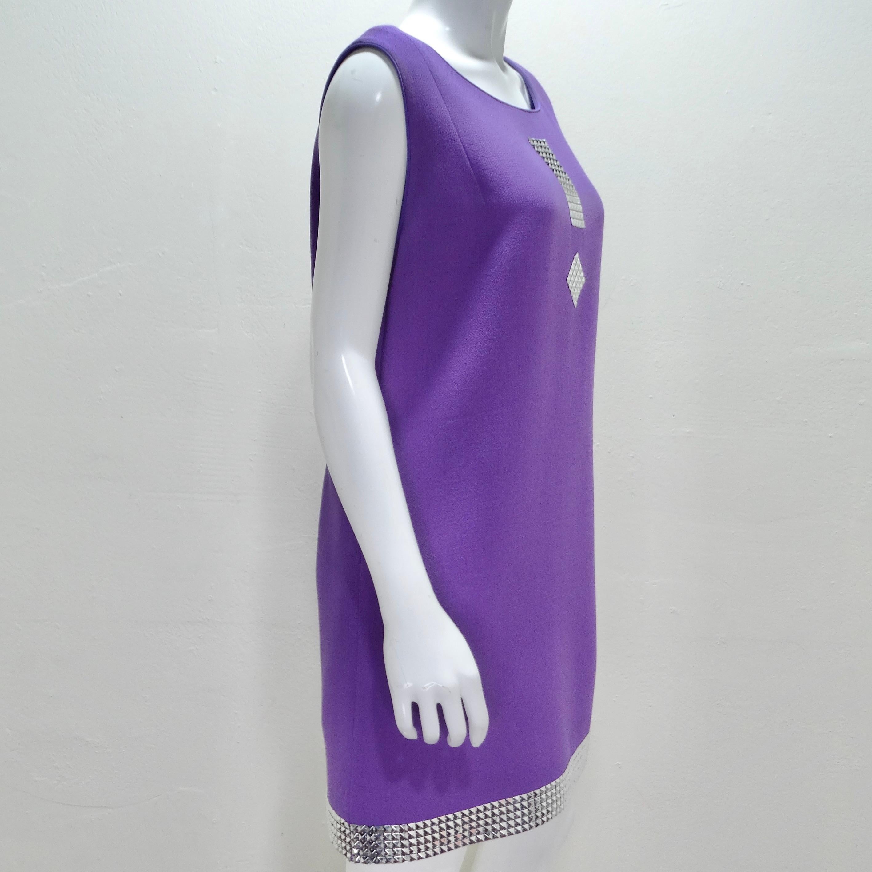 Women's or Men's Pierre Cardin Purple Studded Dress For Sale