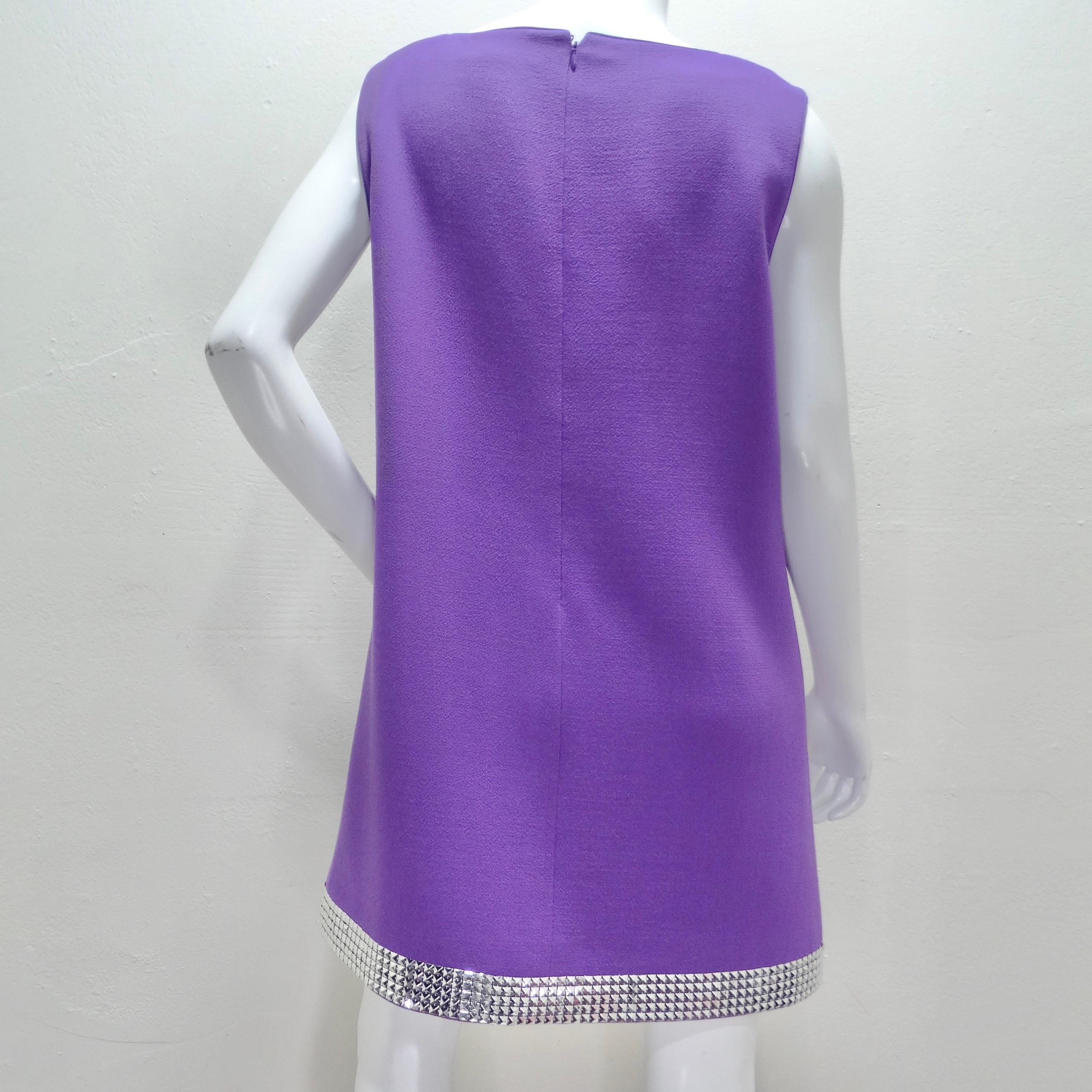 Pierre Cardin Purple Studded Dress For Sale 1