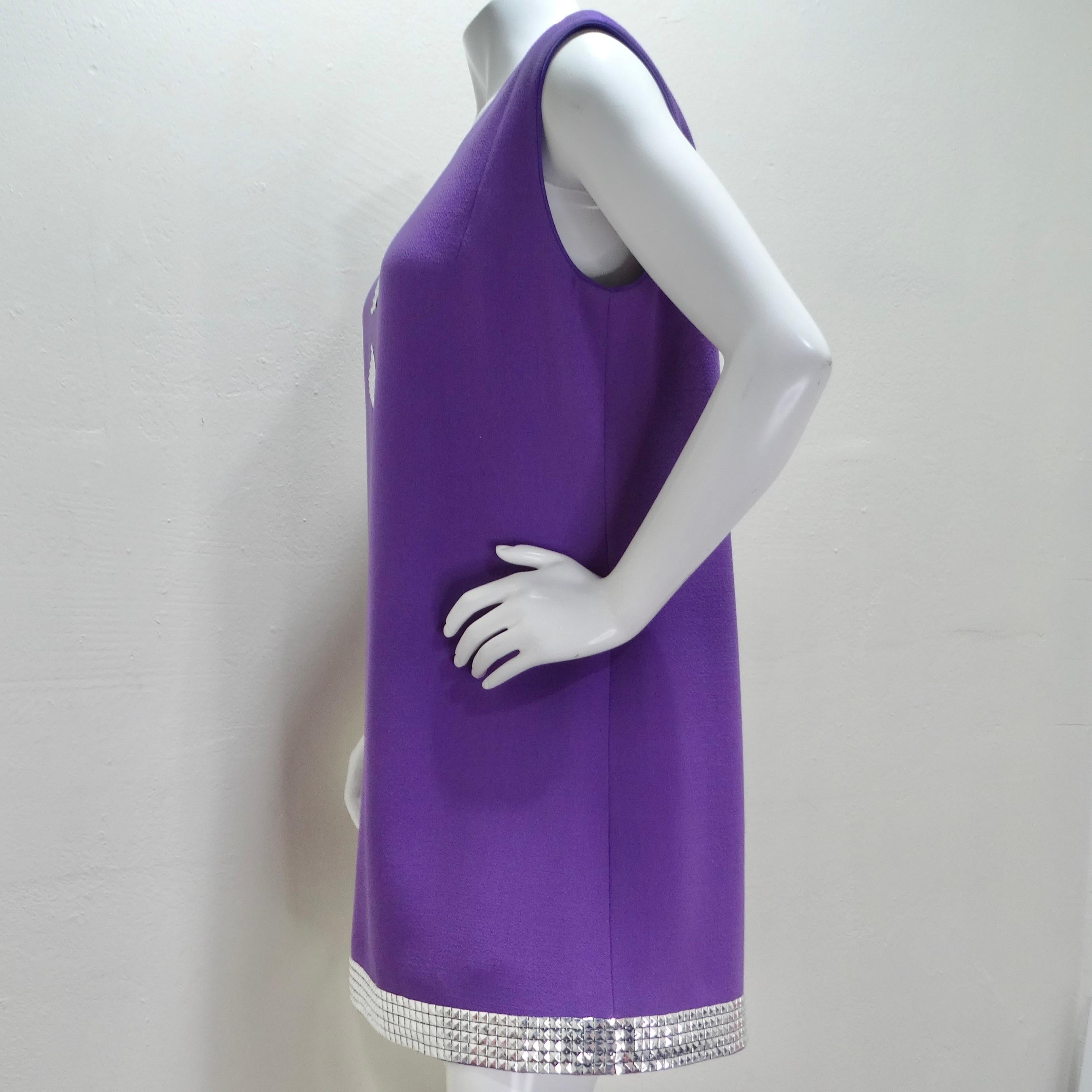 Pierre Cardin Purple Studded Dress For Sale 2