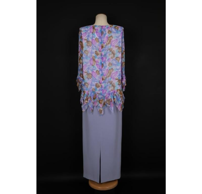 Grigio Pierre Cardin - Set di mussole di seta in tonalità viola in vendita