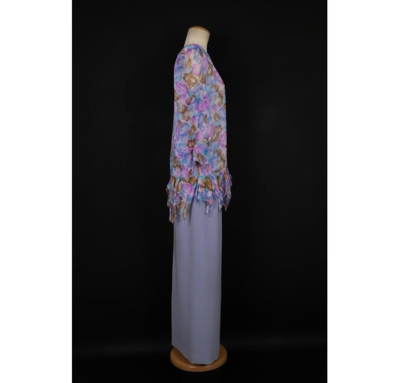 Pierre Cardin - Set di mussole di seta in tonalità viola In condizioni ottime in vendita a SAINT-OUEN-SUR-SEINE, FR