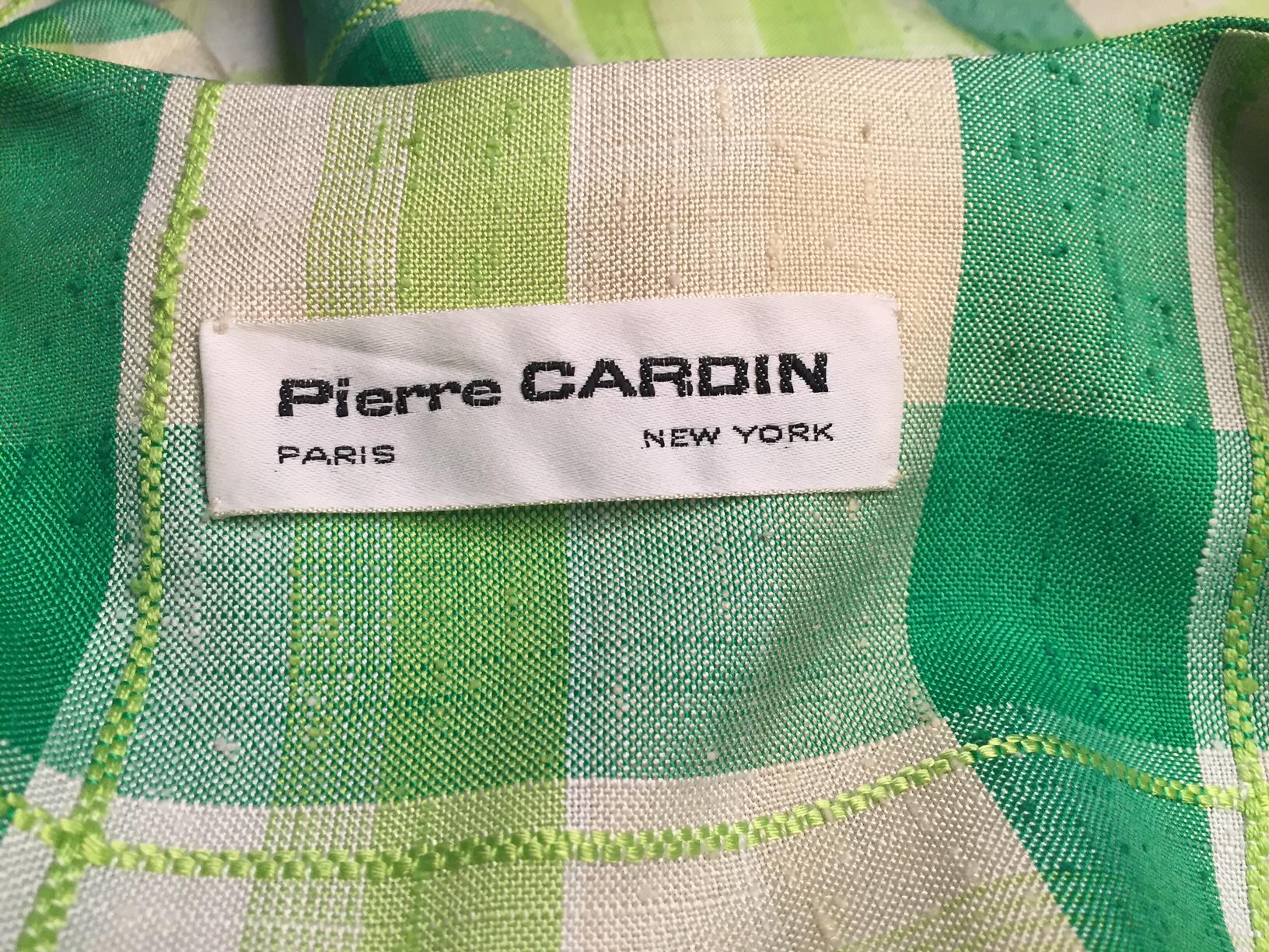 Pierre Cardin Raw Silk Two Piece Plaid Maxi Dress 2