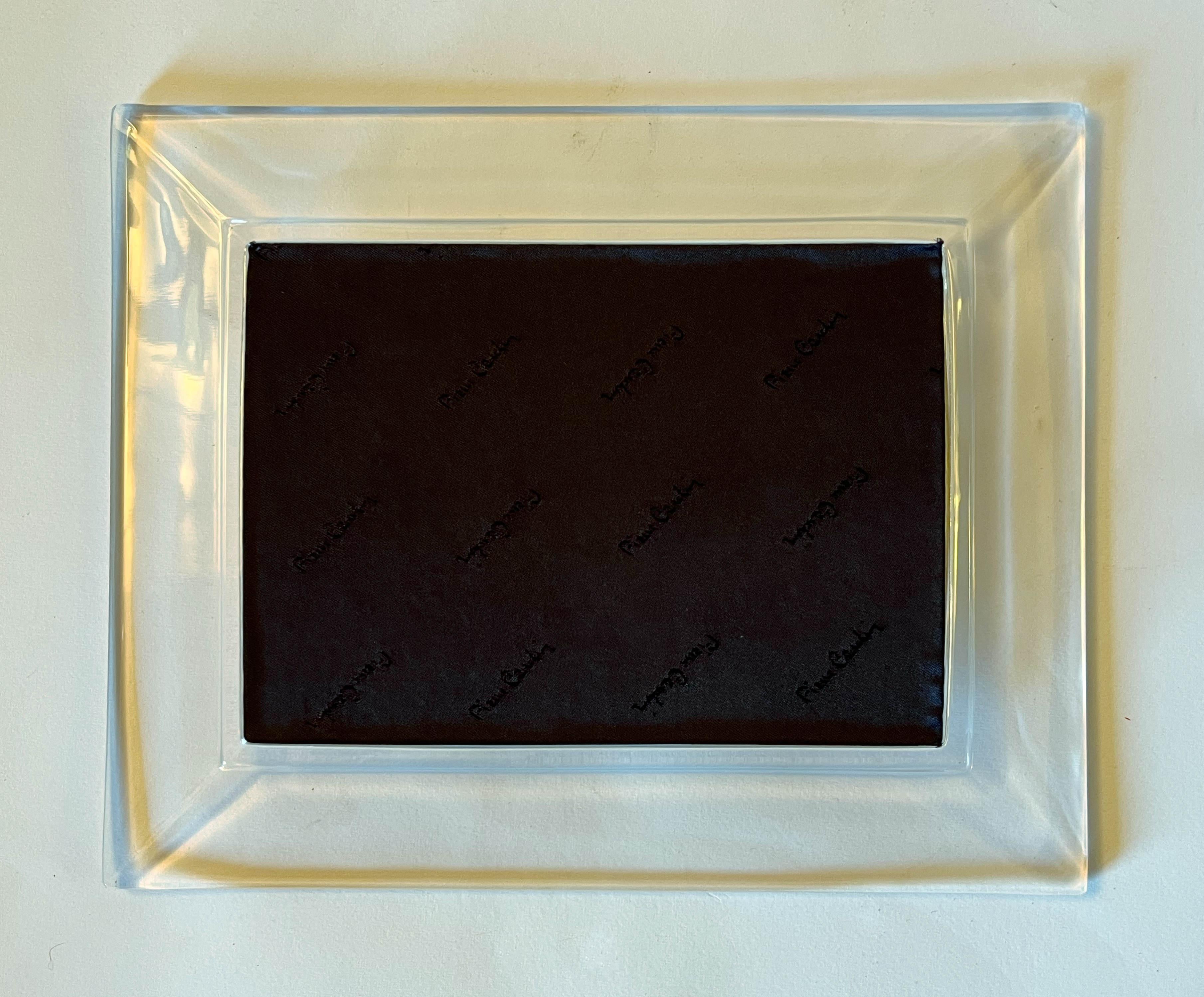 Pierre Cardin Rectangular Sterling Glass Vide Poche or Change Tray For Sale 4