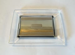 Pierre Cardin Rectangular Sterling Glass Vide Poche or Change Tray