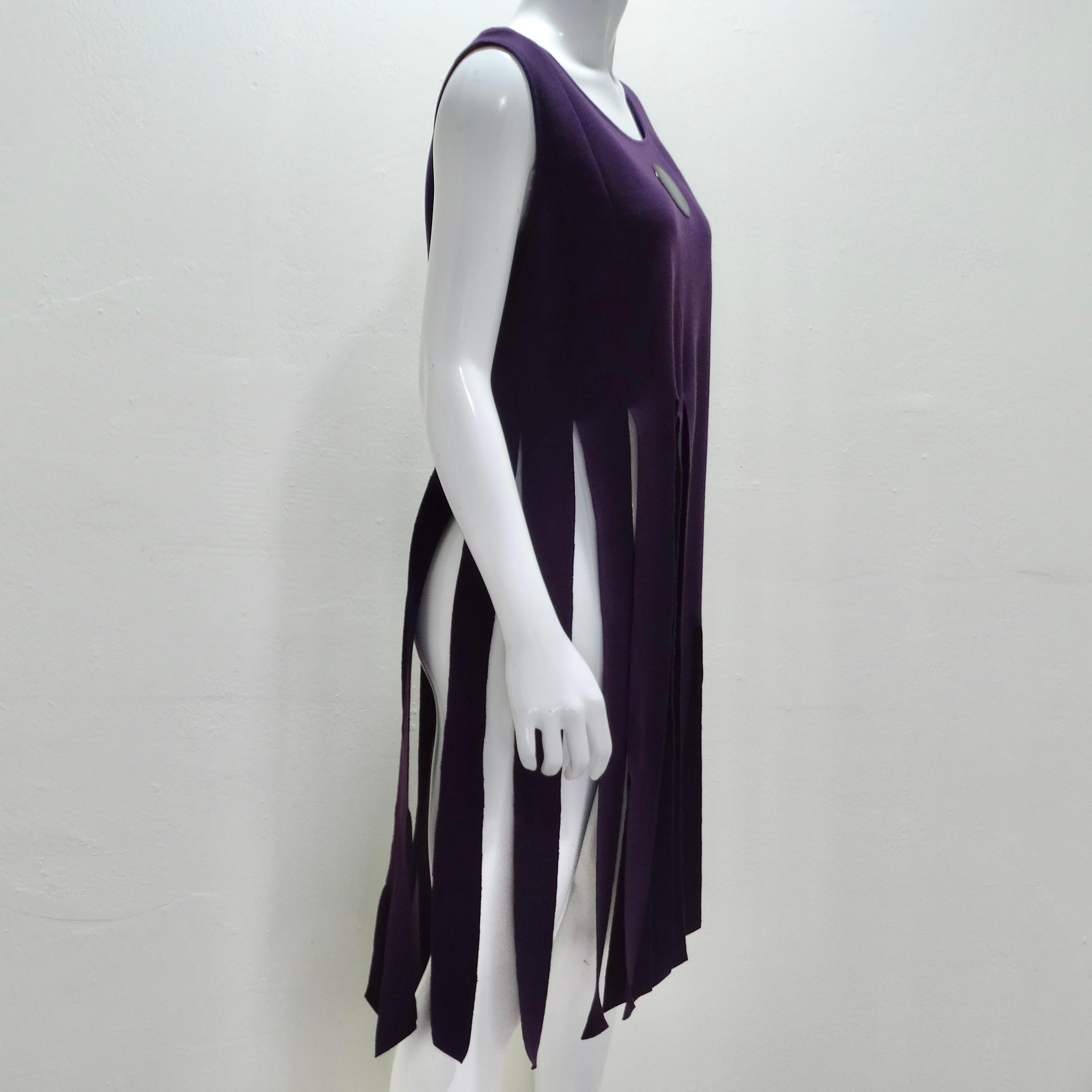 Top con frange viola rieditato di Pierre Cardin In condizioni ottime in vendita a Scottsdale, AZ