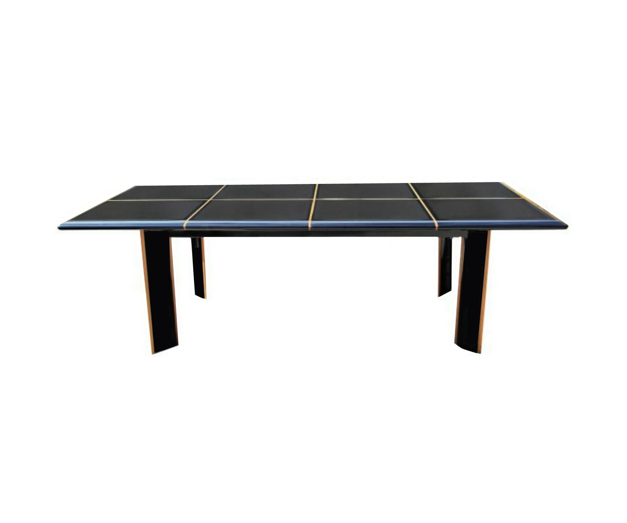 Modern Pierre Cardin Roche Bobois Italian Lacquer Glass Dining Room Conference Table For Sale