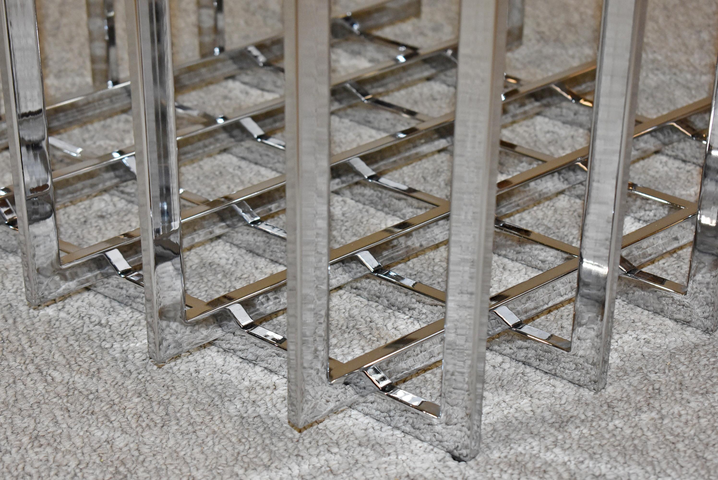Pierre Cardin Sculptural Chrome Grid Table Base In Good Condition For Sale In Toledo, OH