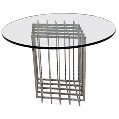 Base de table à grille sculpturale chromée Pierre Cardin