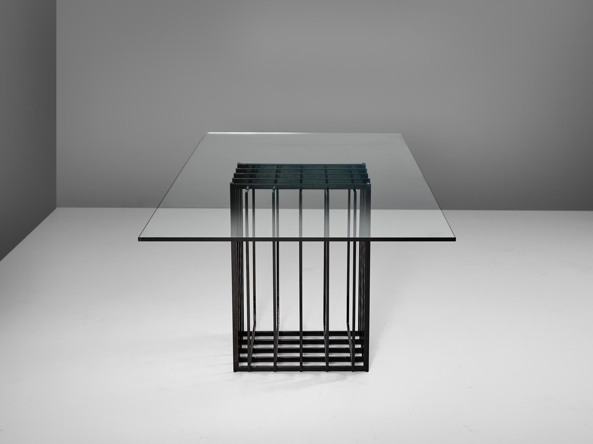 Pierre Cardin Sculptural Dining Table in Glass and Metal 1