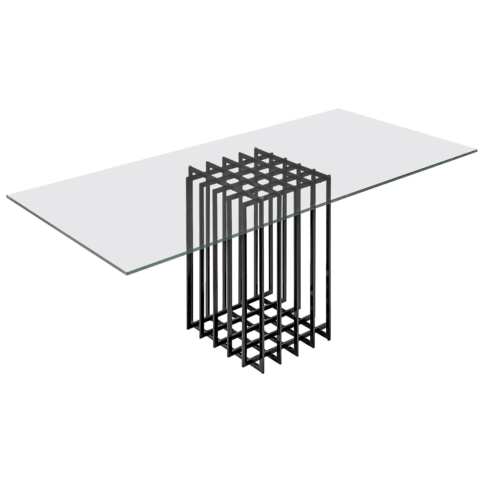 Pierre Cardin Sculptural Dining Table in Glass and Metal