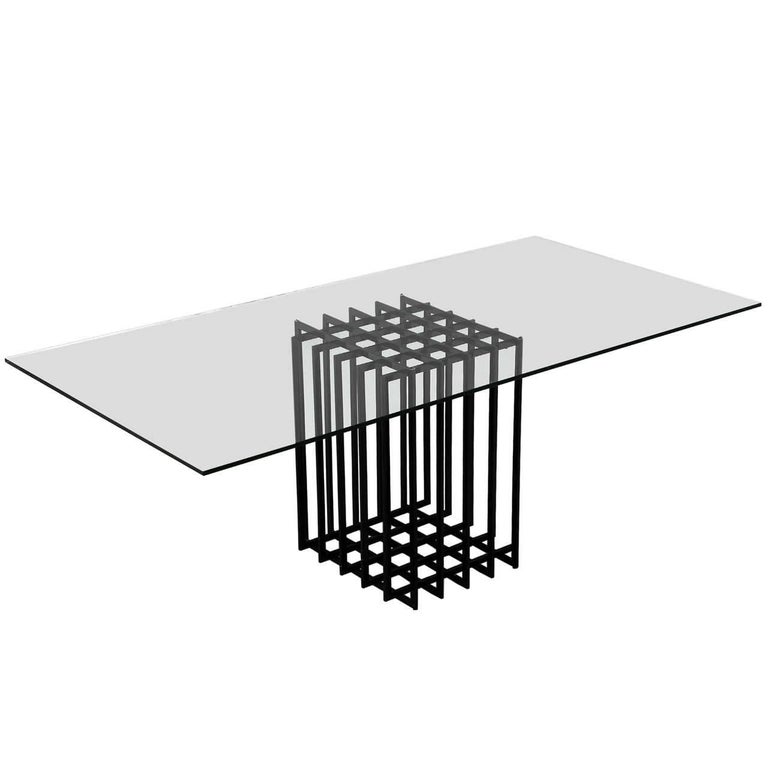 Pierre Cardin Sculptural Table in Glass and Metal