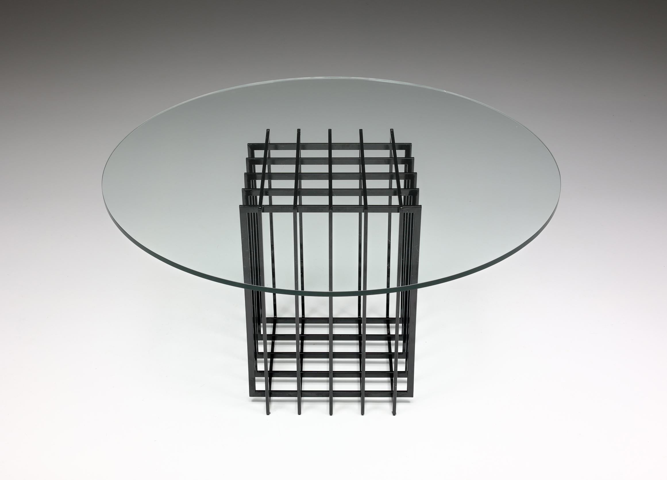 Post-Modern Pierre Cardin Sculptural Table in Glass & Metal, Architectural, 1970's