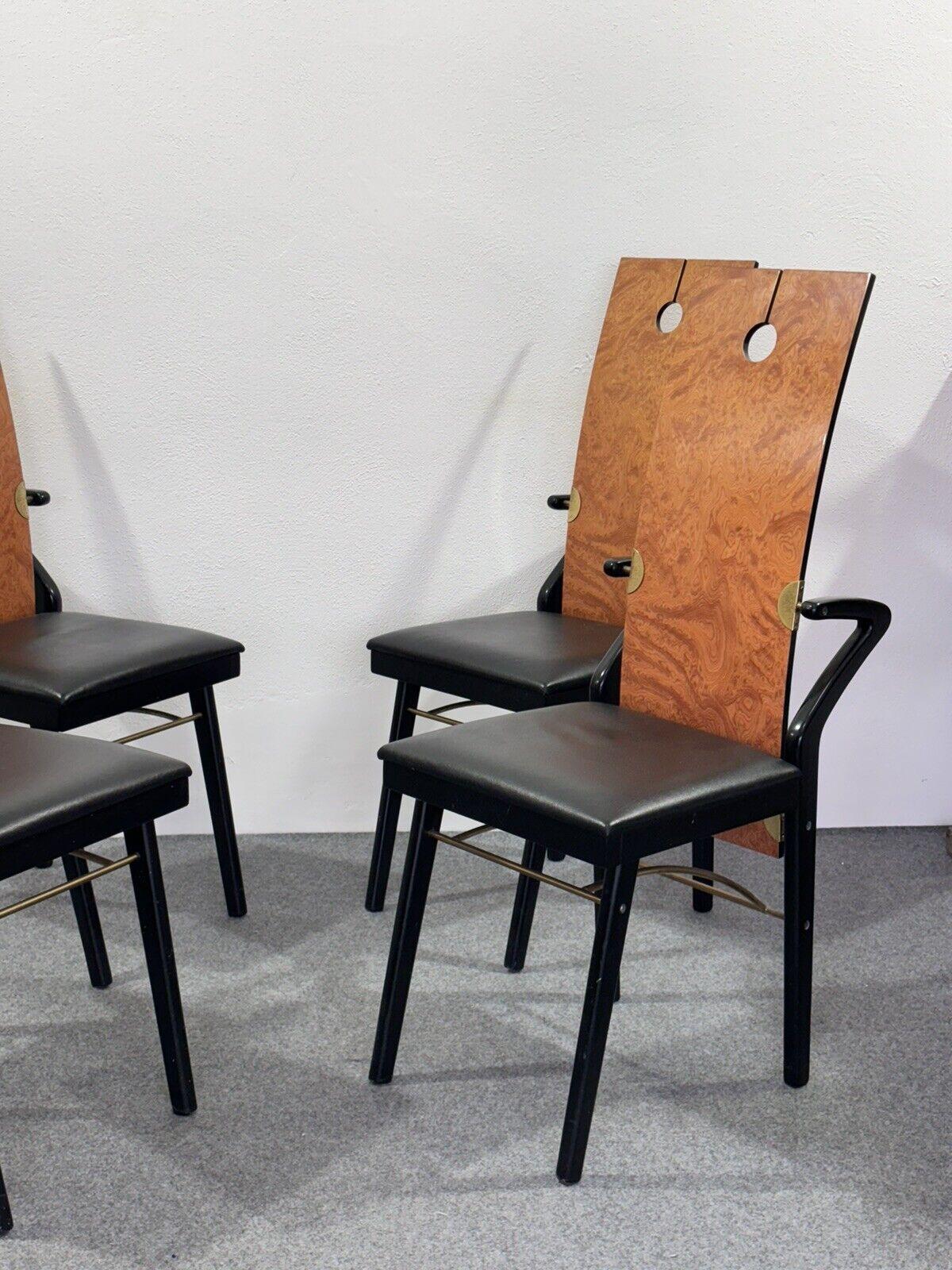 Four Post-Modern Italian Dining Chairs by Pierre Cardin, 1980s In Good Condition In Taranto, IT