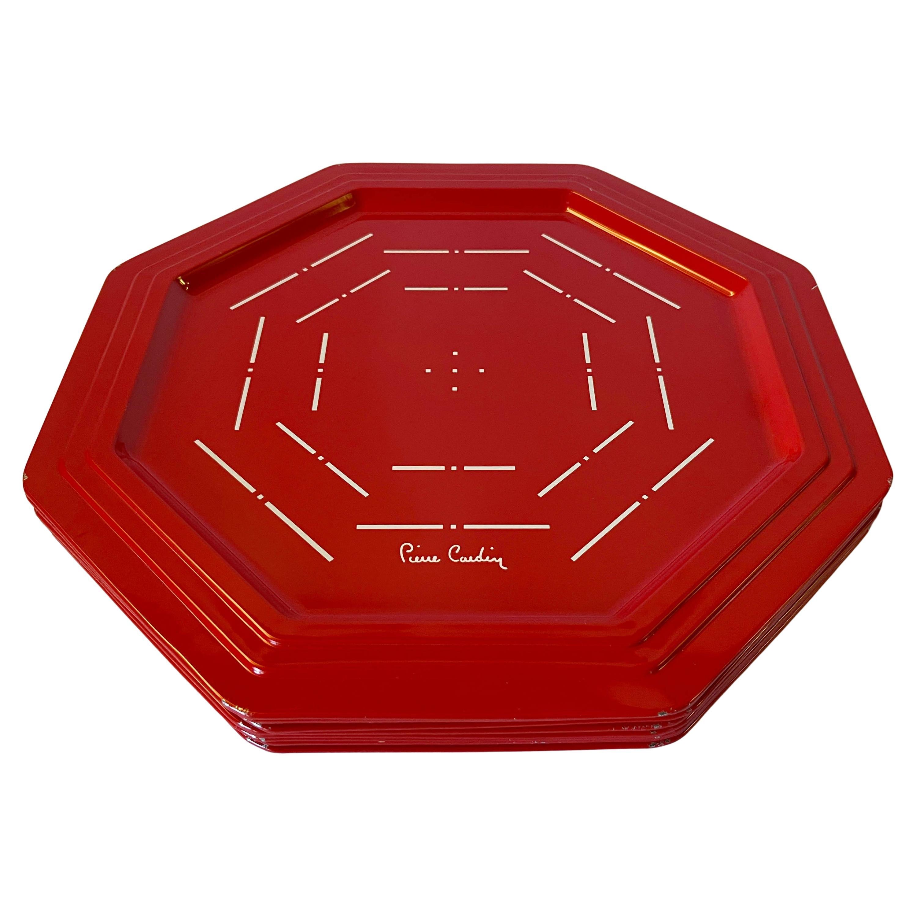 Set di 10 vassoi ottagonali Pierre Cardin