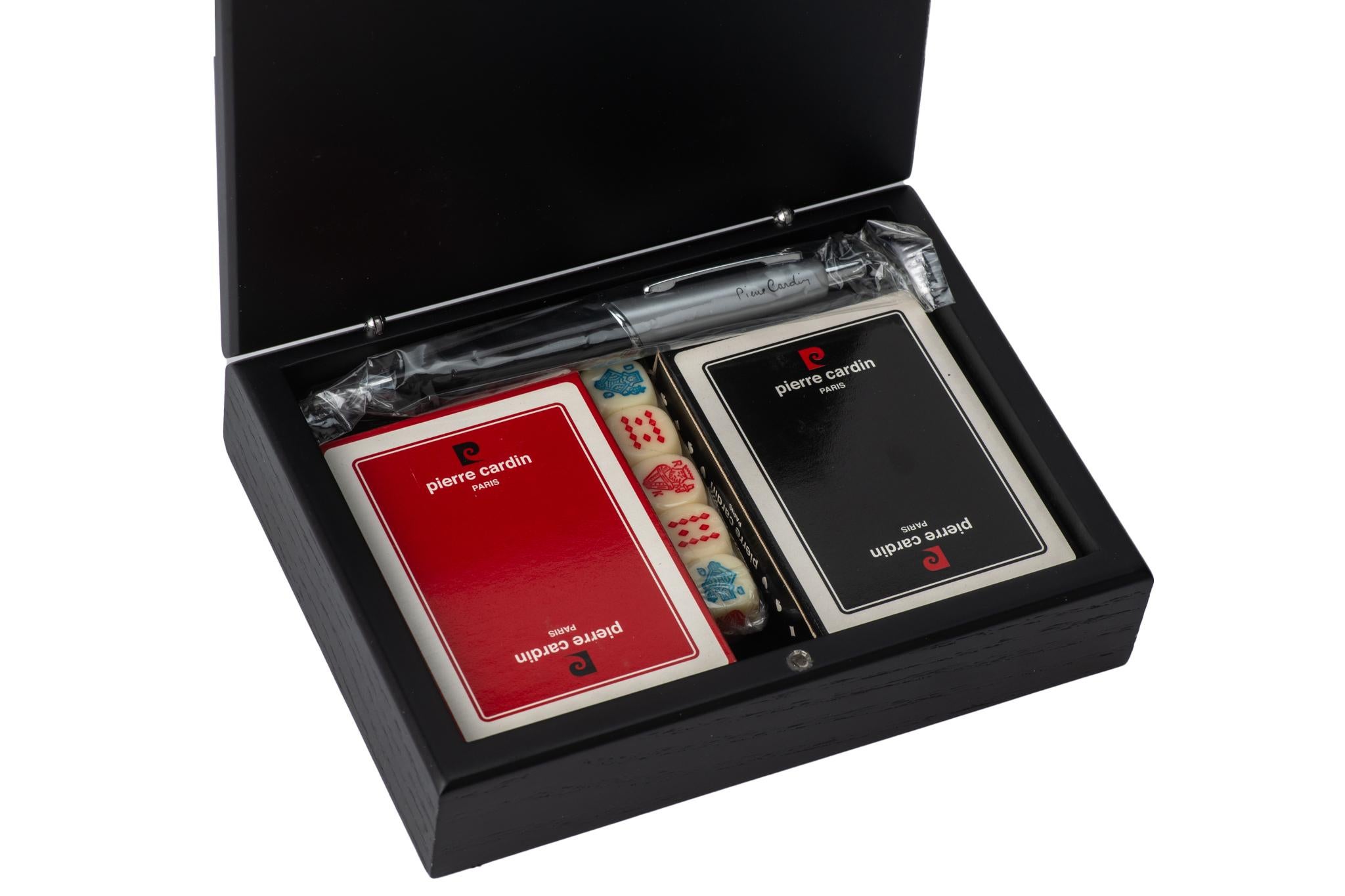 Nero Pierre Cardin Set di carte da poker con scatola