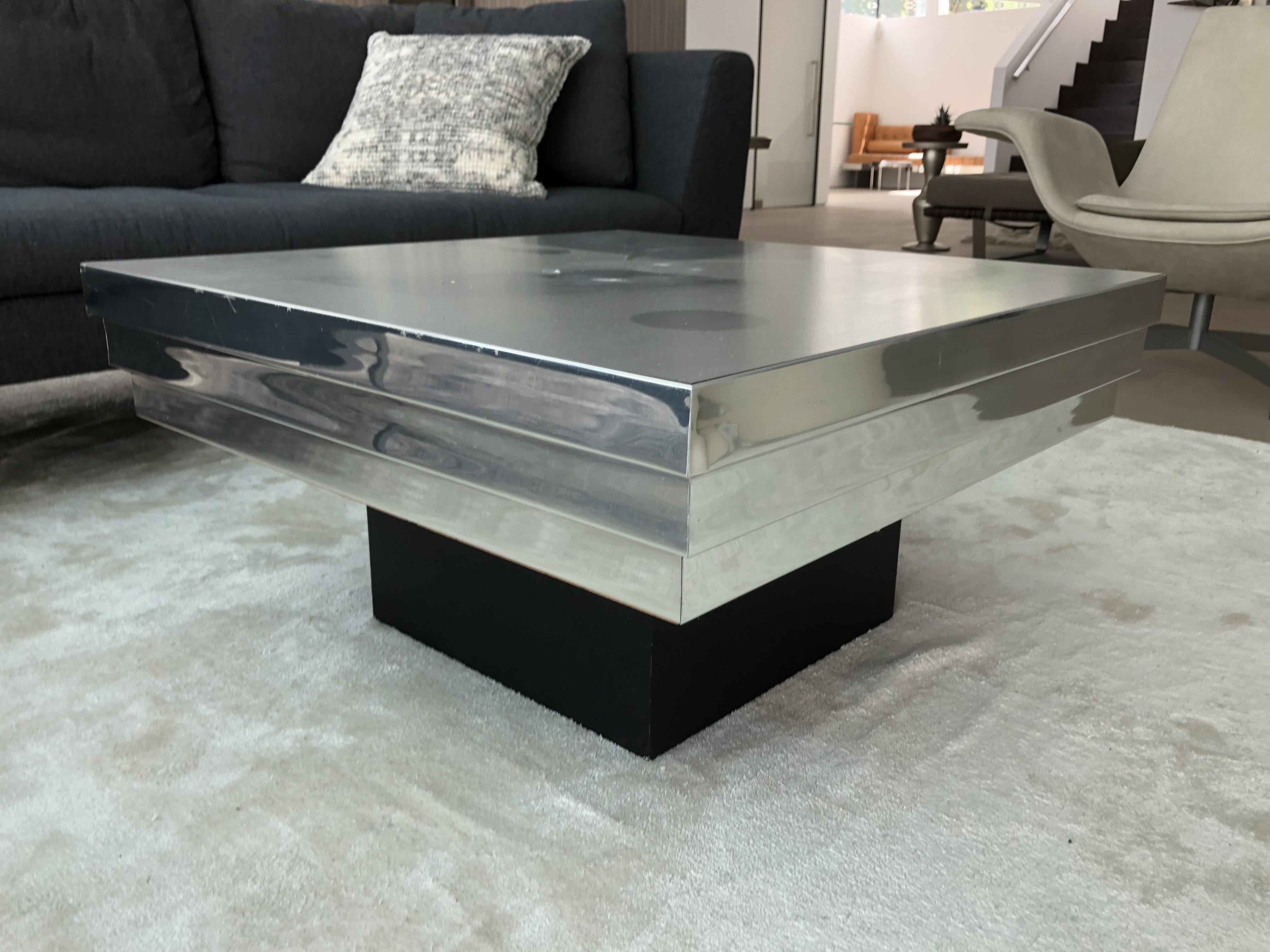 Pierre Cardin Side Table with a Graduated Aluminum Top 4