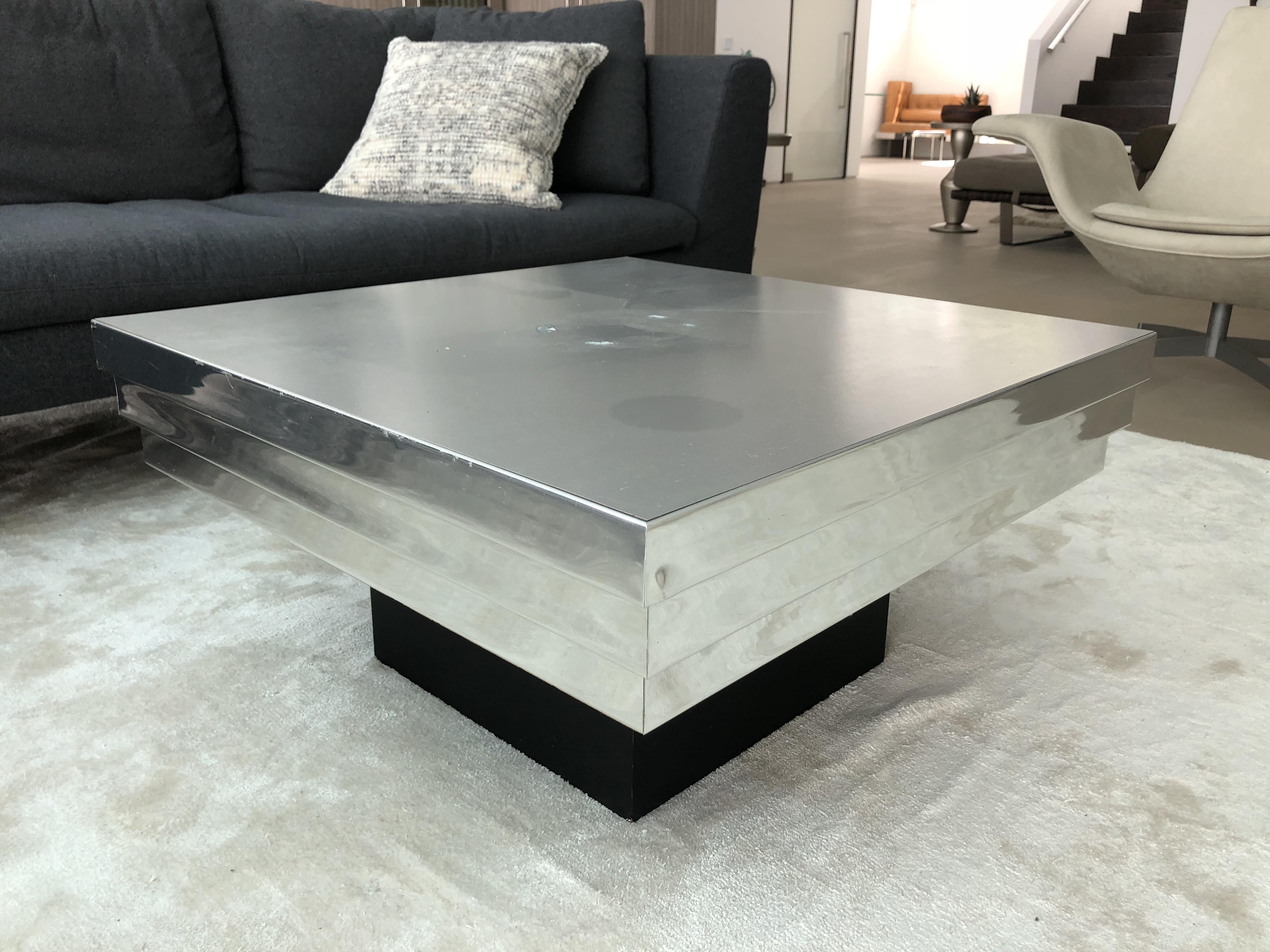 Pierre Cardin Side Table with a Graduated Aluminum Top 1