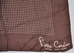 Pierre Pierre Cardin Signature Coco & Cremefarbenes Seidenhandtaschentuch