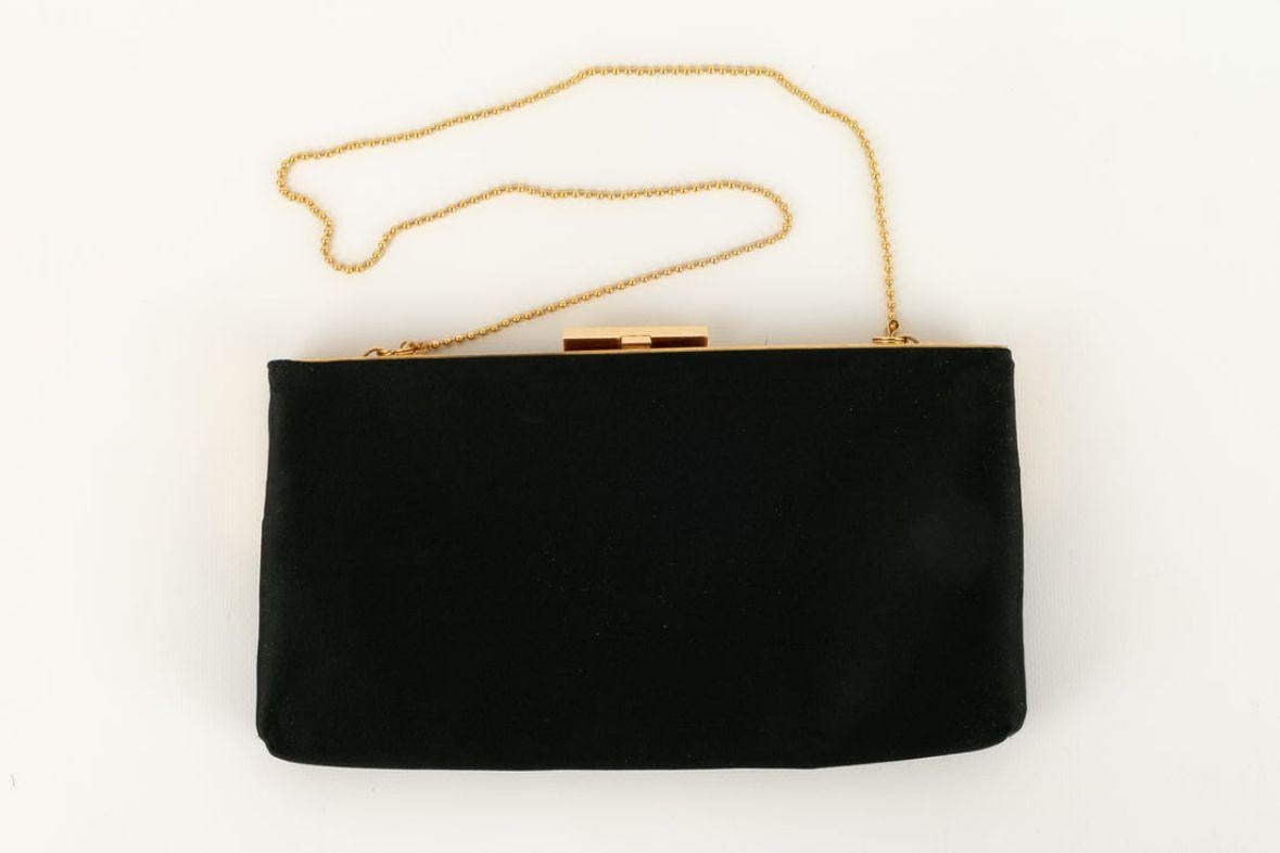Black Pierre Cardin Silk Clutch Bag For Sale