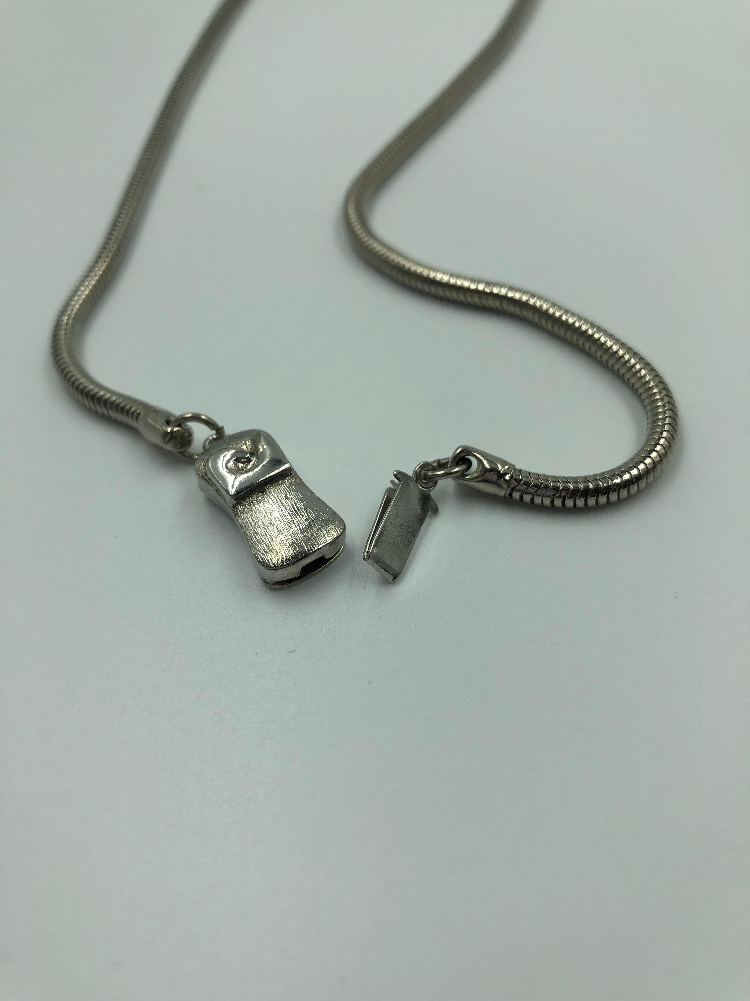 Pierre Cardin Silver Metal Necklace For Sale 1