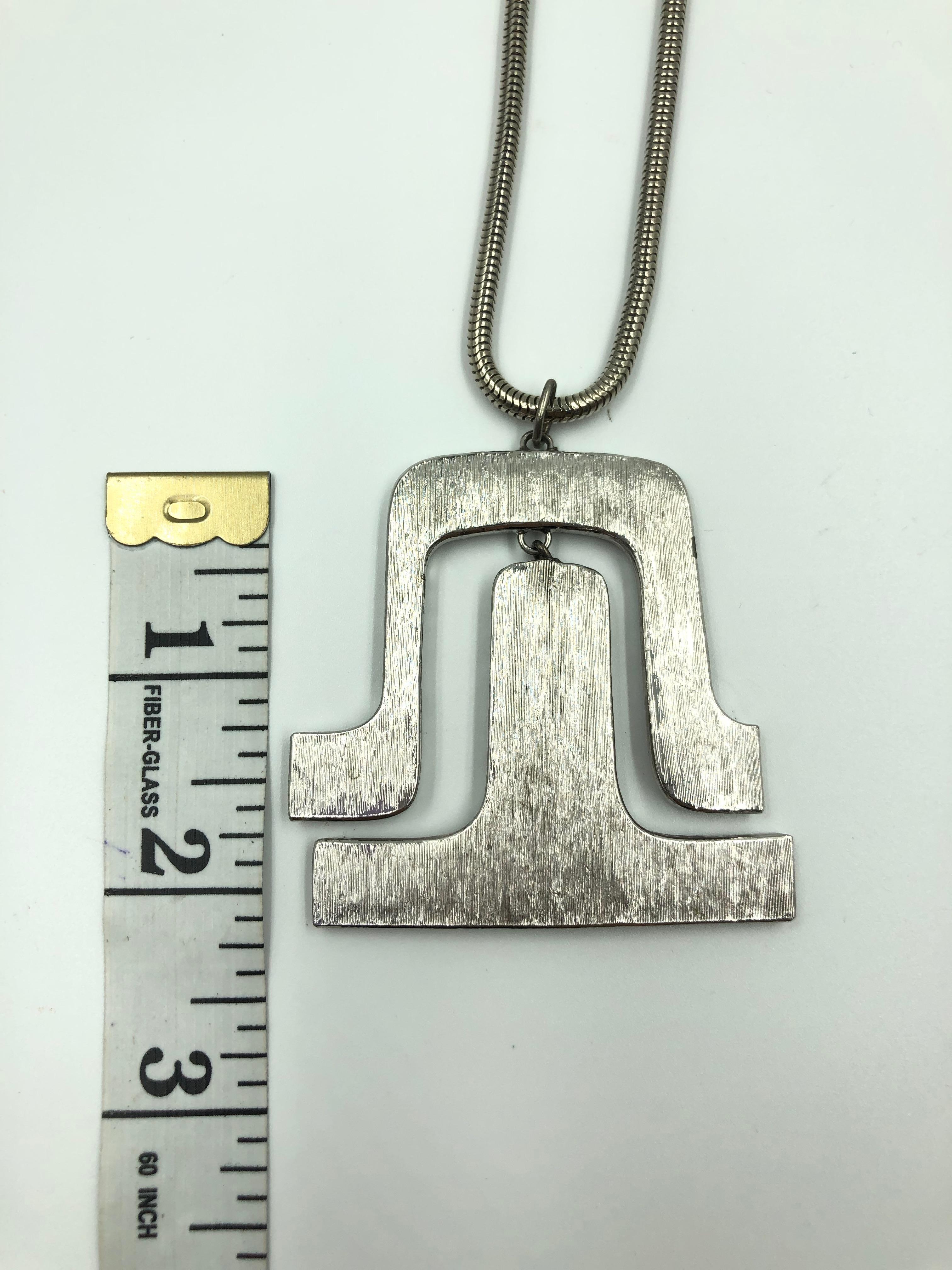 Pierre Cardin Silver Metal Necklace For Sale 3