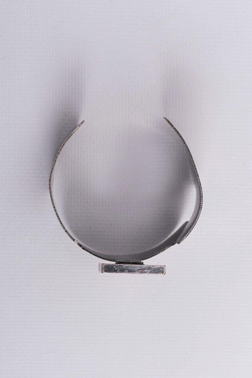 Pierre Cardin Silver-Plated Bracelet in Geometric Shape In Good Condition For Sale In SAINT-OUEN-SUR-SEINE, FR
