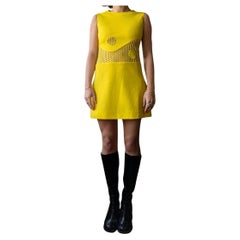 Pierre Cardin - Robe en jersey jaune "A Space" - Circa 1968-1970