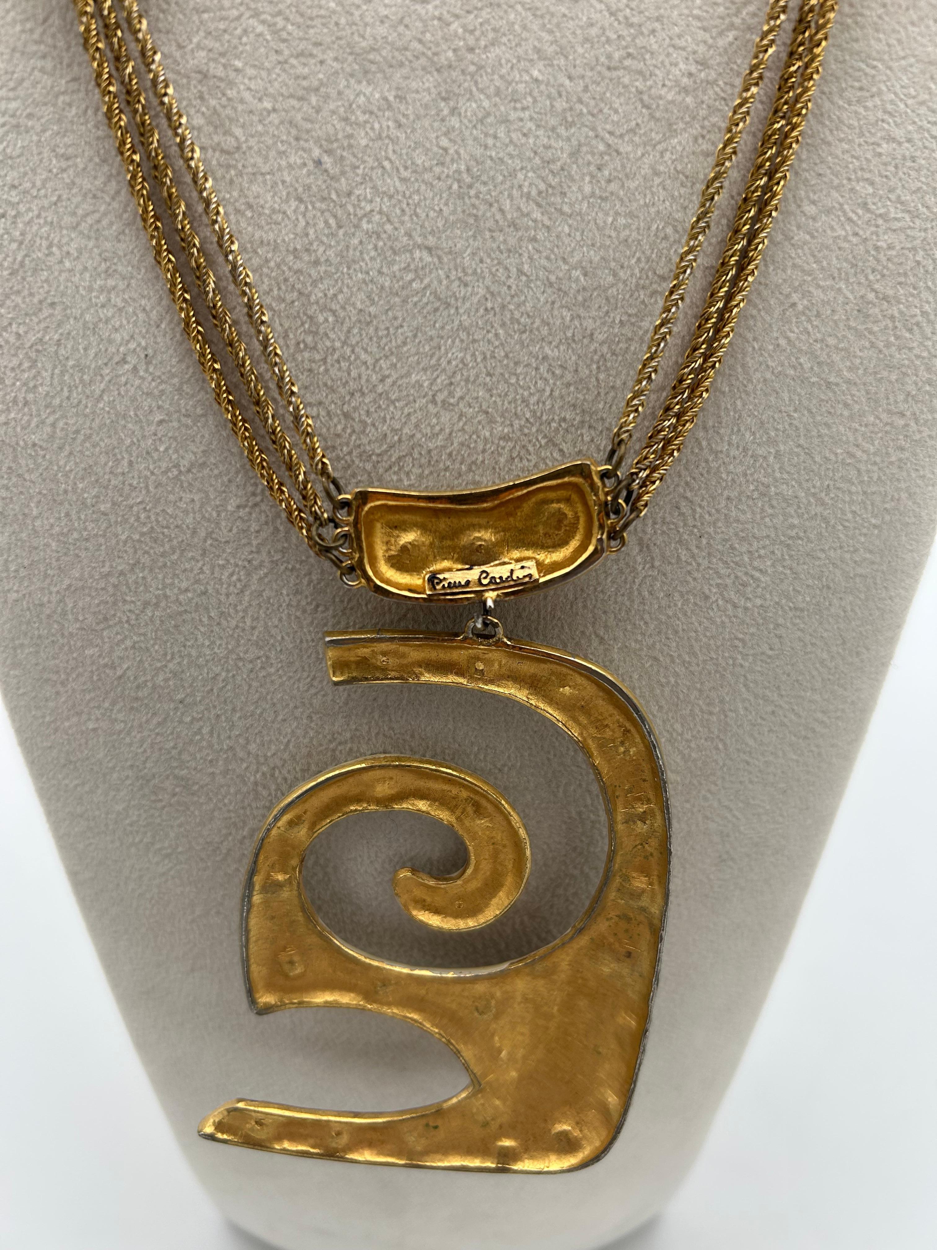 Pierre Cardin Statement Gold Toned Necklace im Angebot 3