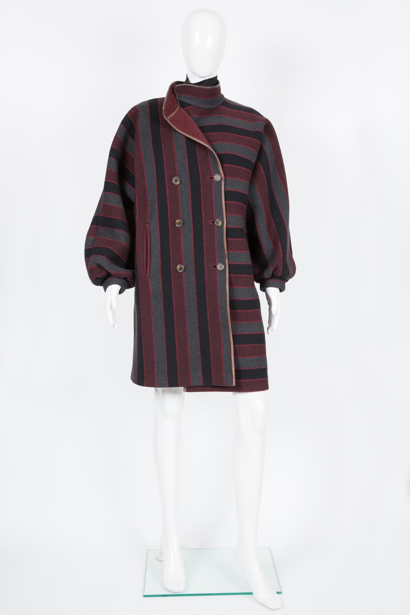 Women's Pierre Cardin Stripy Wool Coat