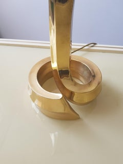 Vintage Hollywood Regency Brass Table Lamp in the style of Pierre Cardin, 1970s