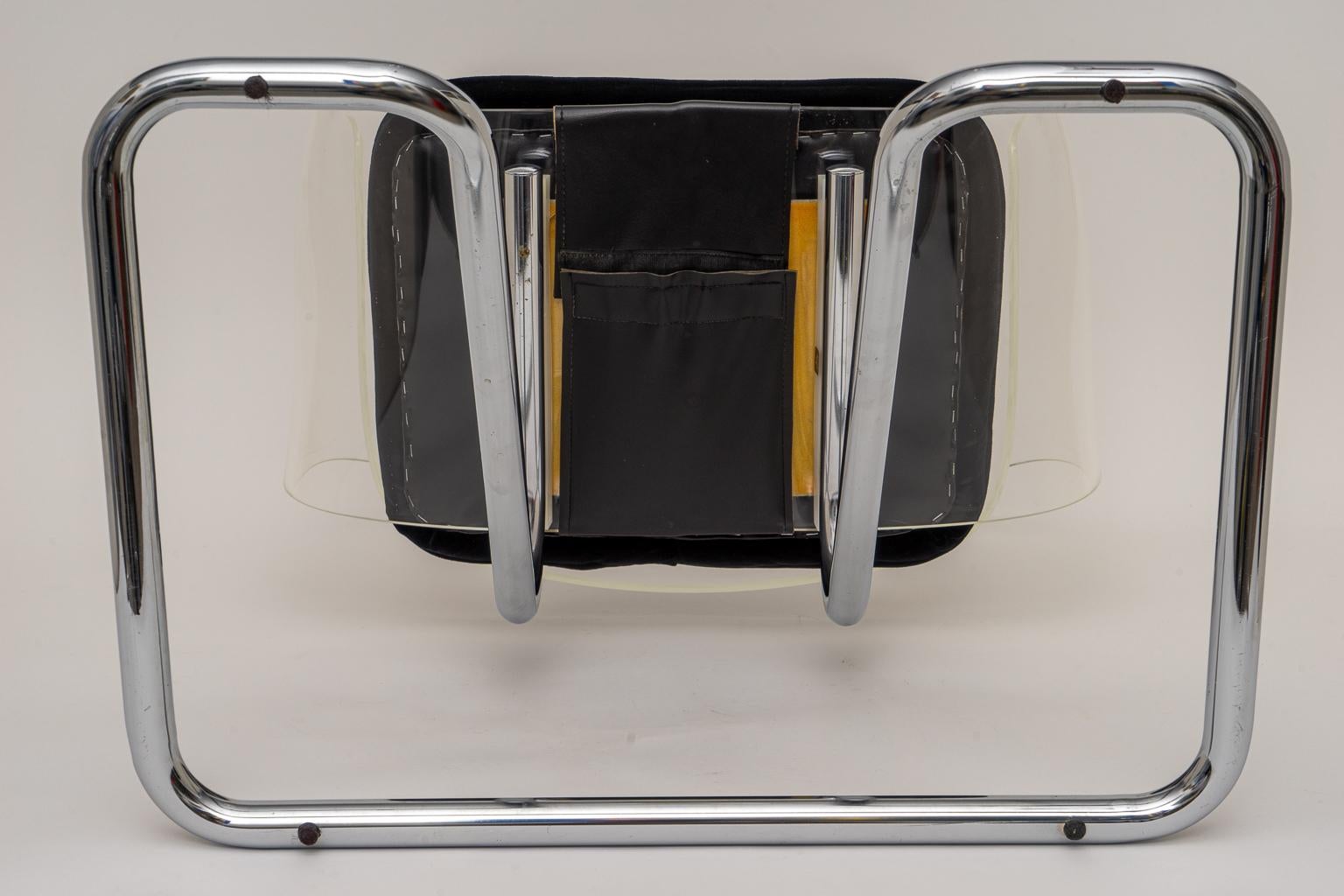 Pierre Cardin Style Chrome and Lucite Armchair 8